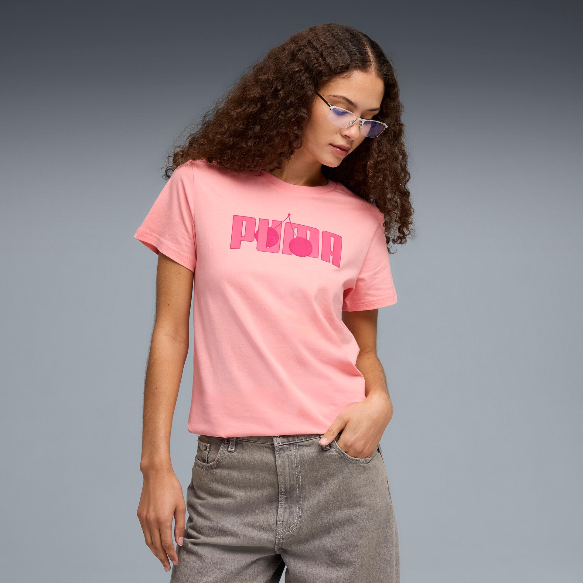 puma cherry women's t-shirt in pink, size xs
