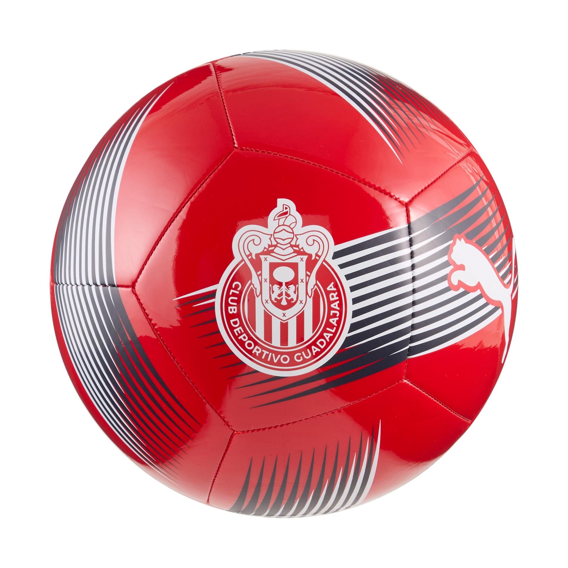 puma chivas soccer essentials soccer fan ball in red, size 5