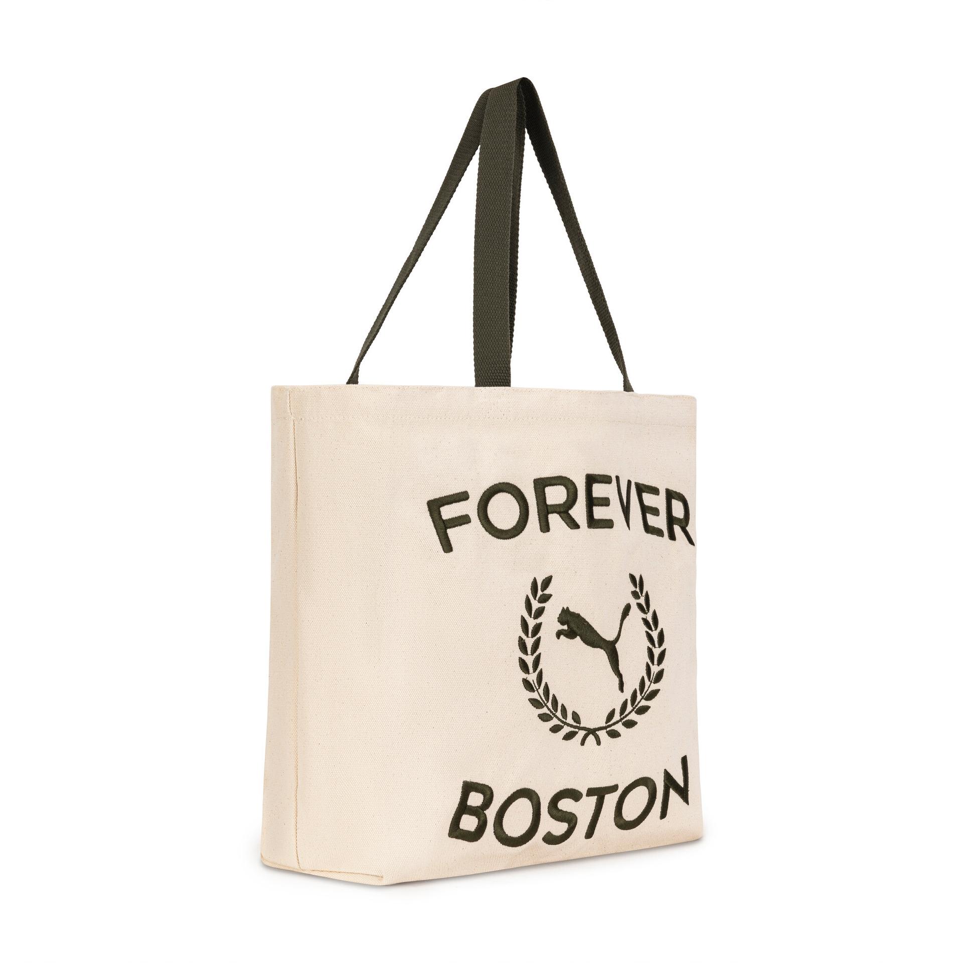 puma city bound canvas tote bag in beige