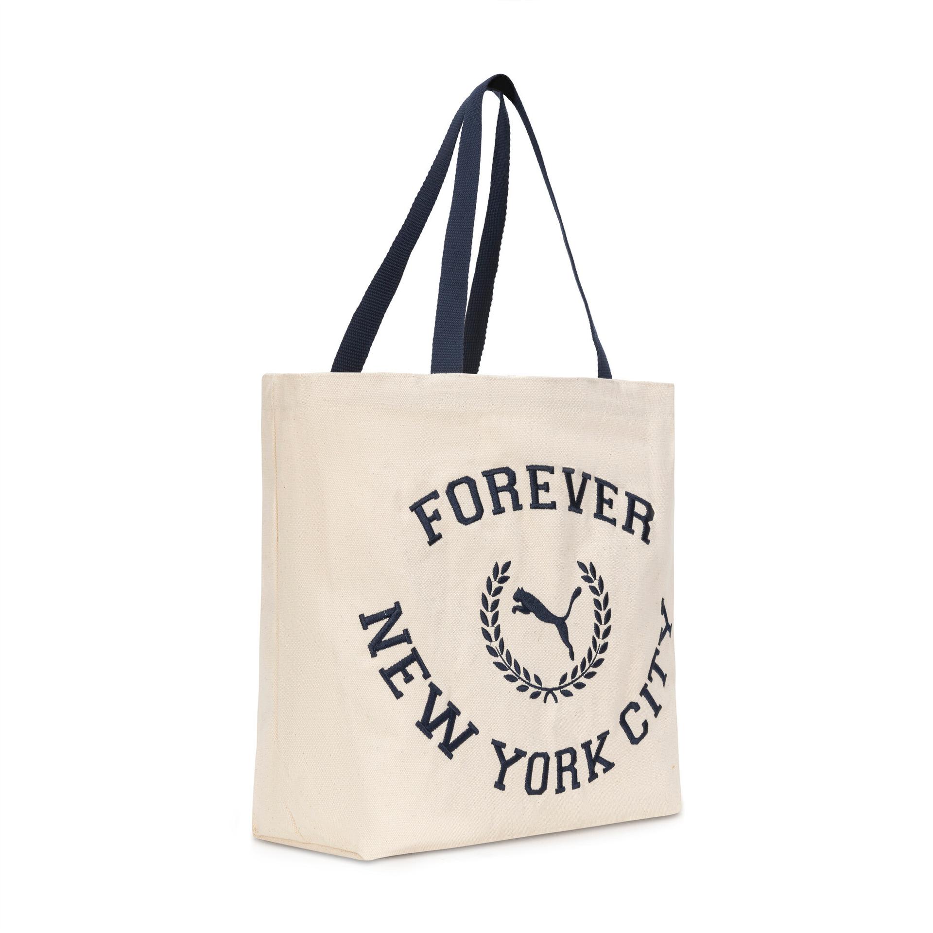 puma city bound canvas tote bag in black