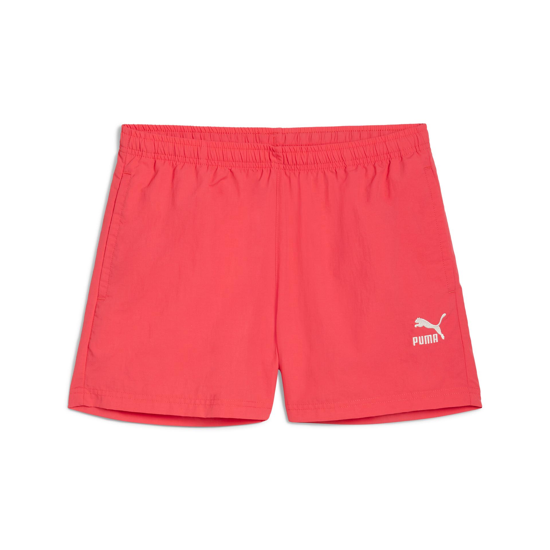 puma classics women's a-line shorts in red, size xxs