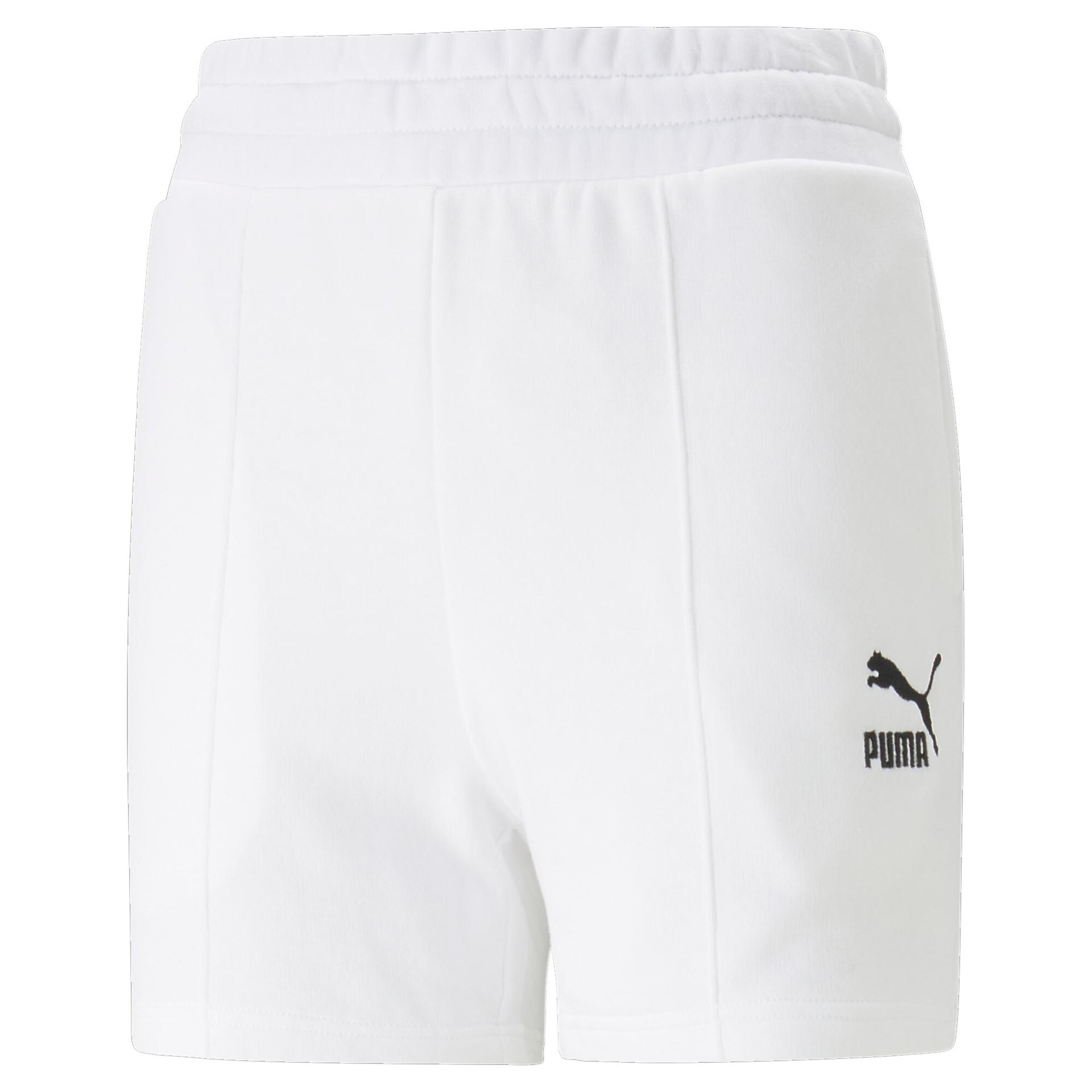 puma classics women's pintuck shorts in white, size 3xl