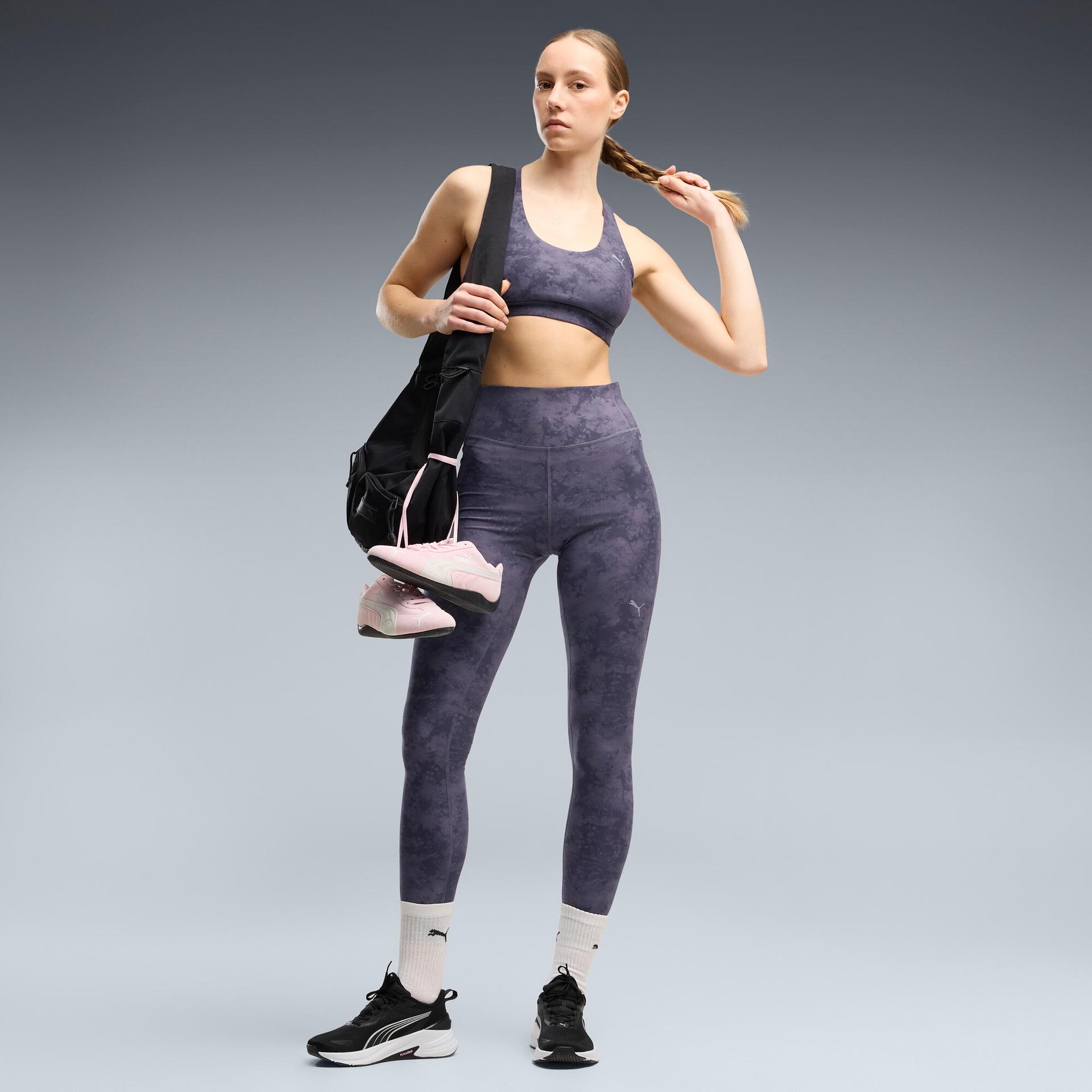 puma cloudspun ultra soft women's high-waisted training tights in grey, size m
