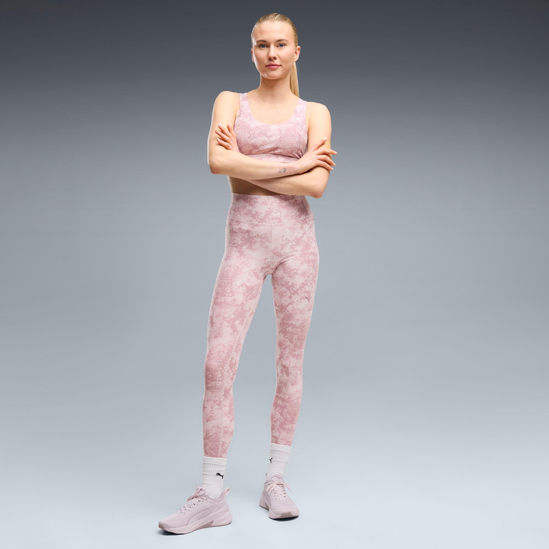 puma cloudspun ultra soft women's high-waisted training tights in pink, size l