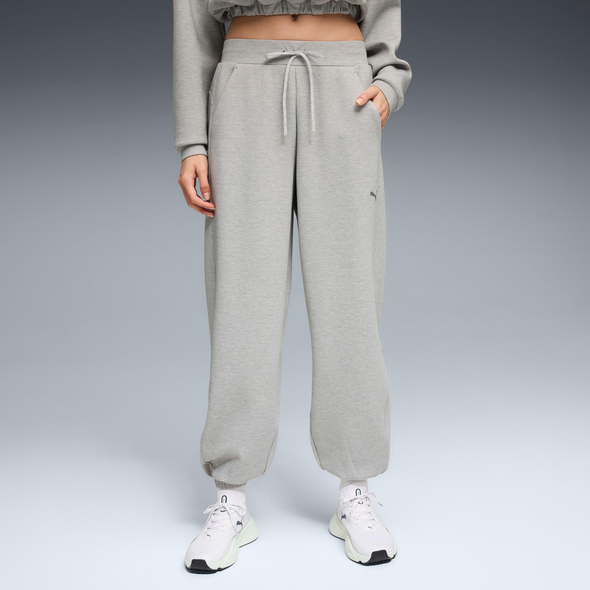 puma cloudspun ultra soft women's training joggers pant in grey, size xl
