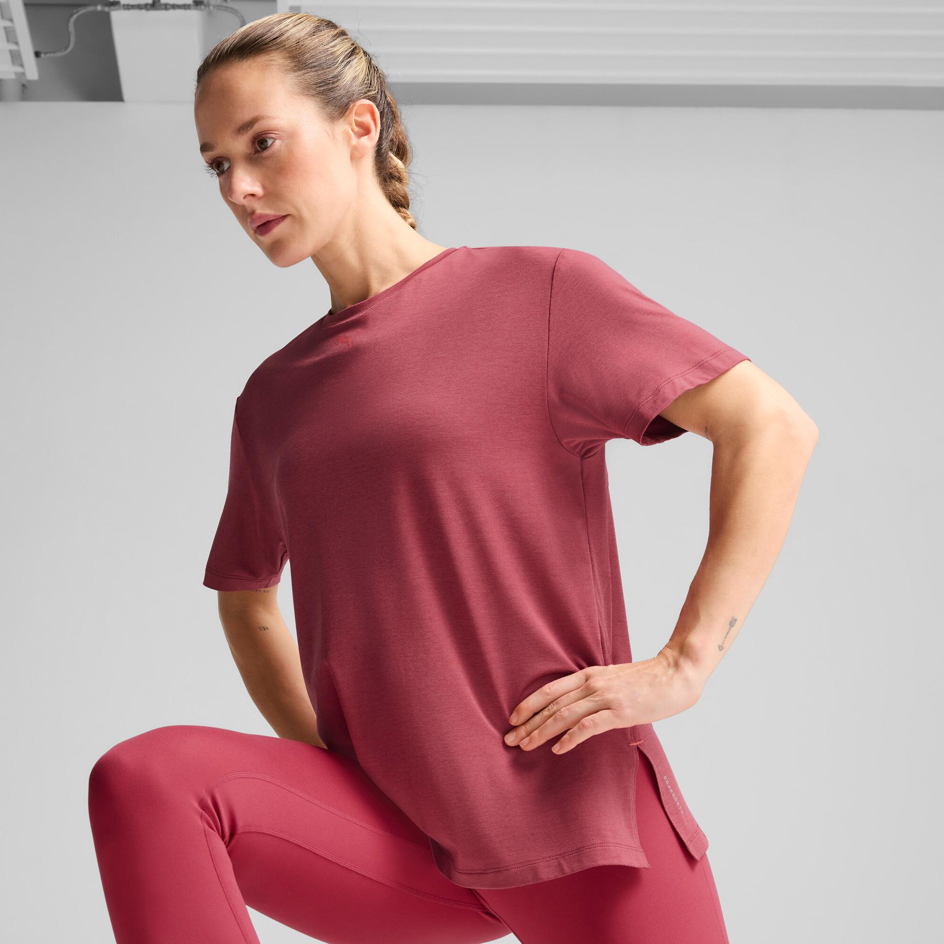 puma cloudspun women's t-shirt in red, size xxs