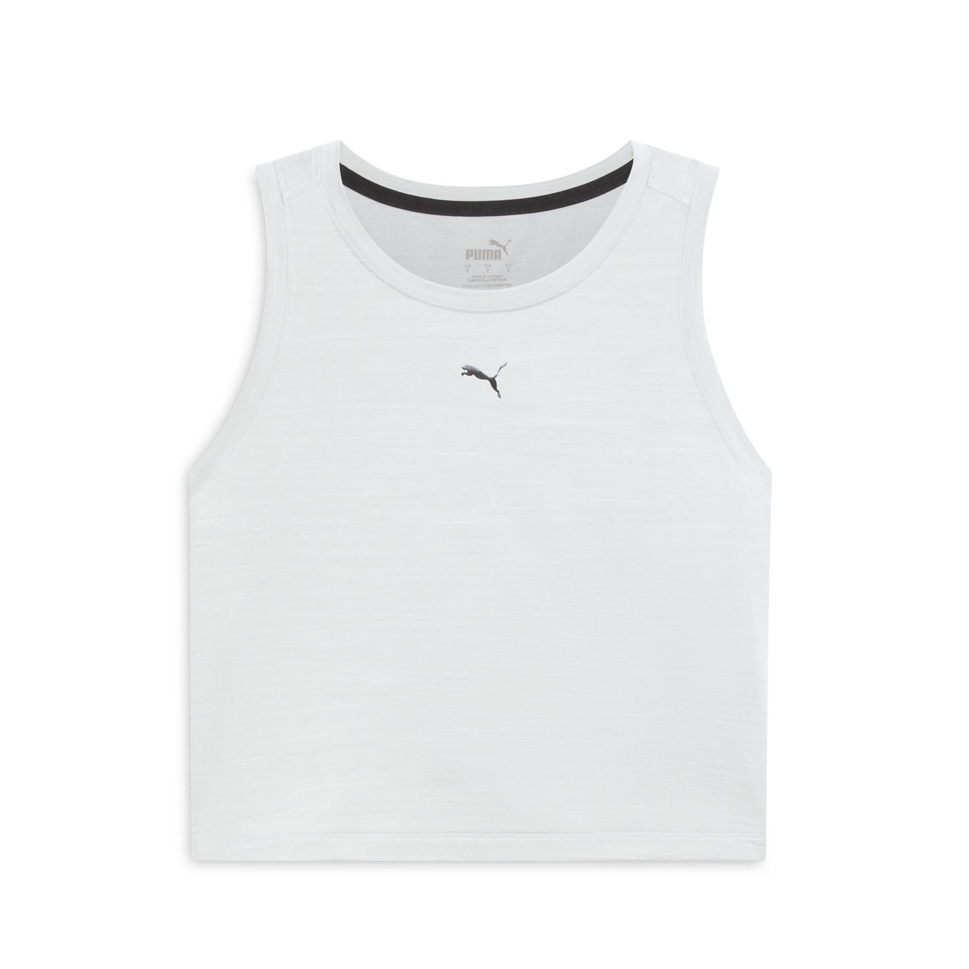 puma cloudspun women's training tank top in grey, size s