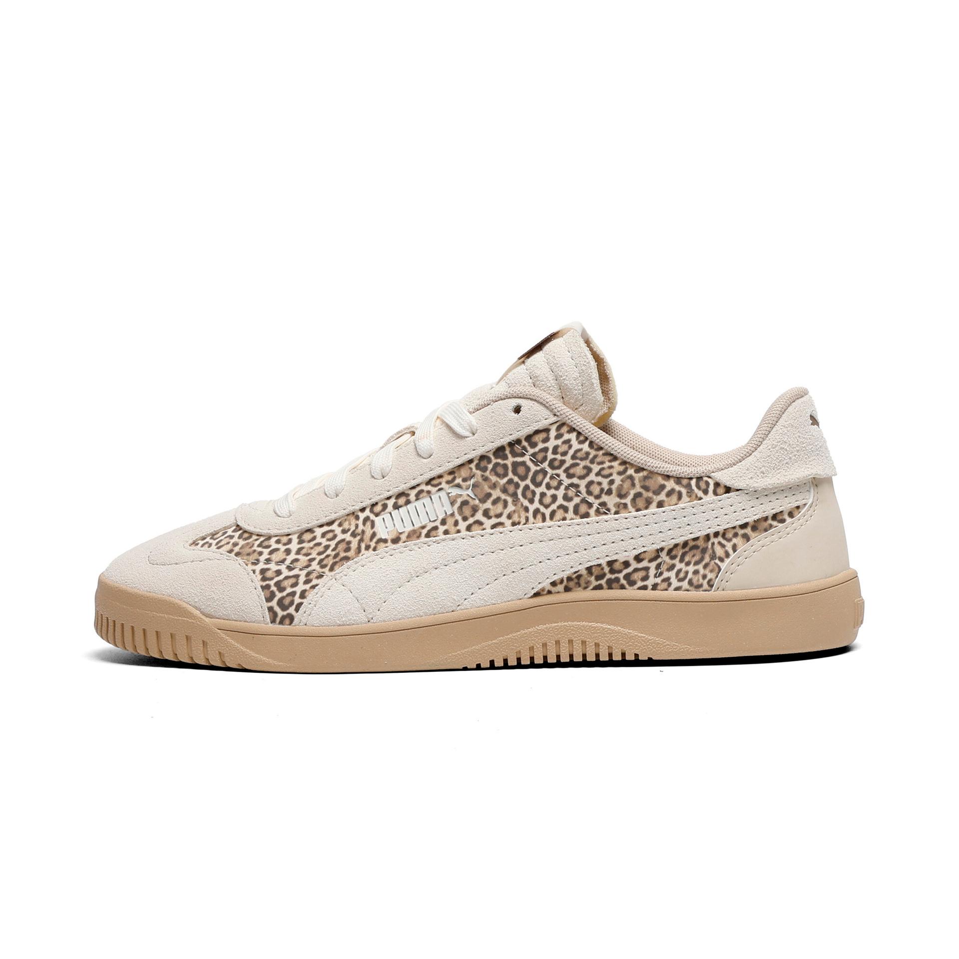 puma club 5v5 animal women's animal print sneakers in white, size 9.5