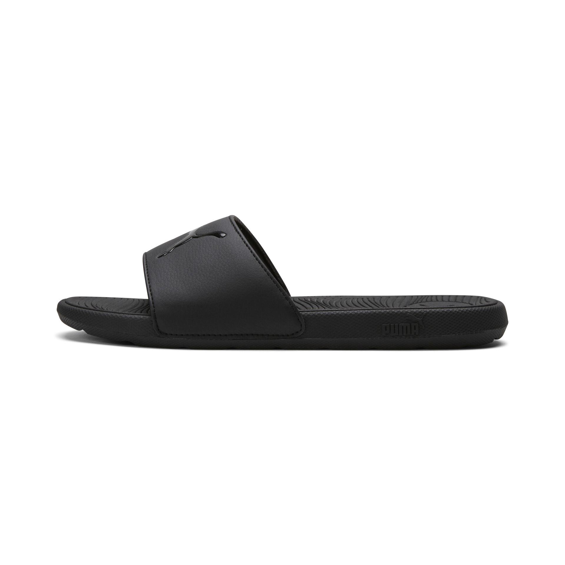 puma cool cat 2.0 sport women's slides in black, size 9
