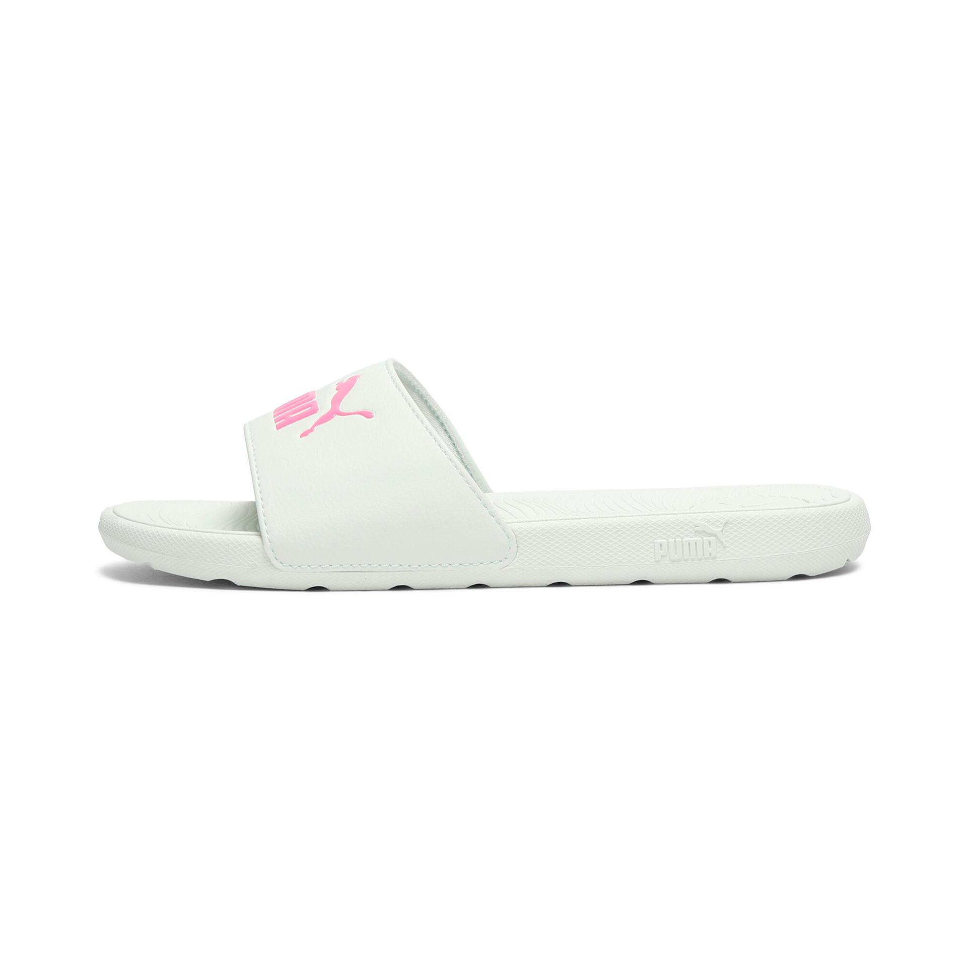 puma cool cat 2.0 women's slides in green, size 11