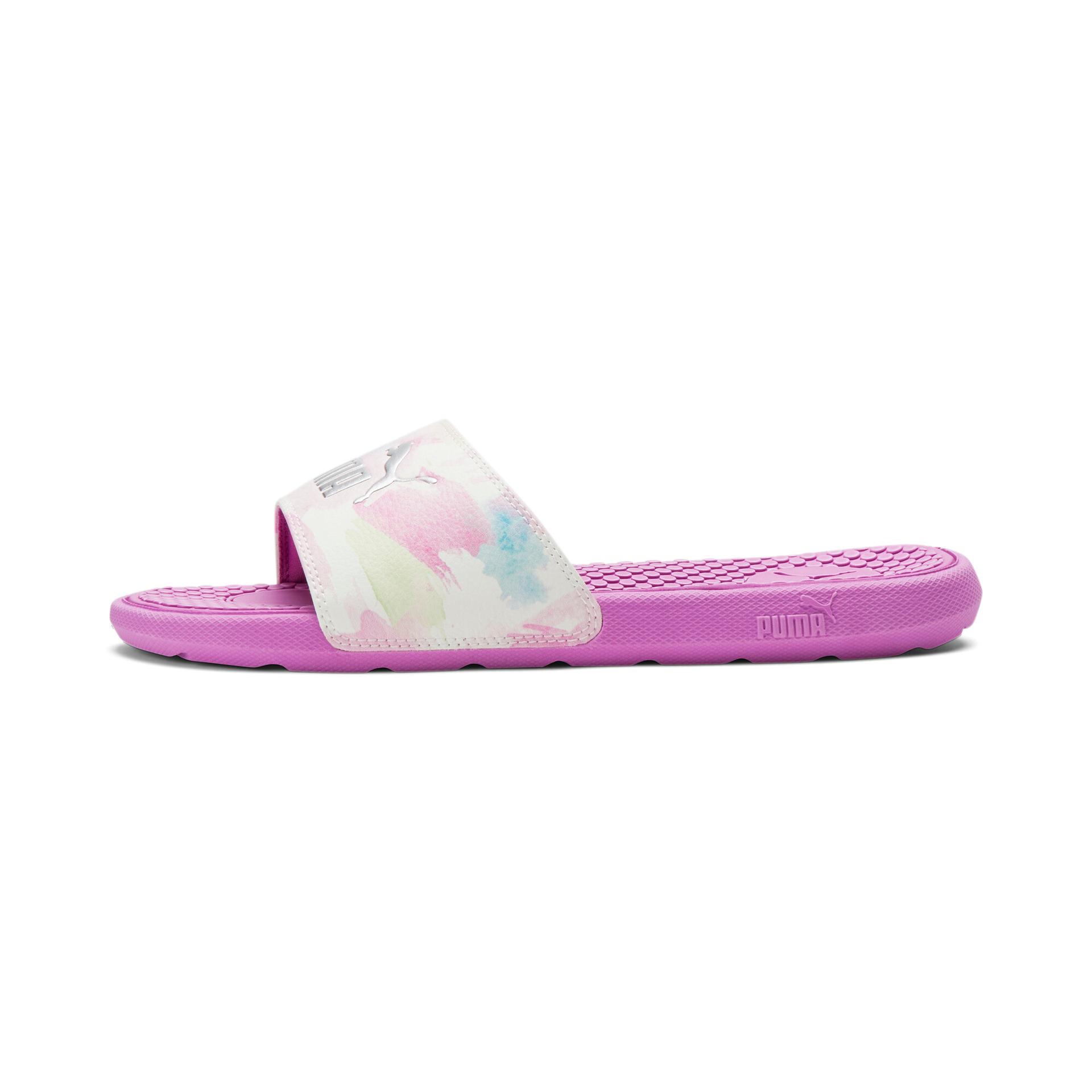 puma cool cat bleached women's slides in pink, size 12