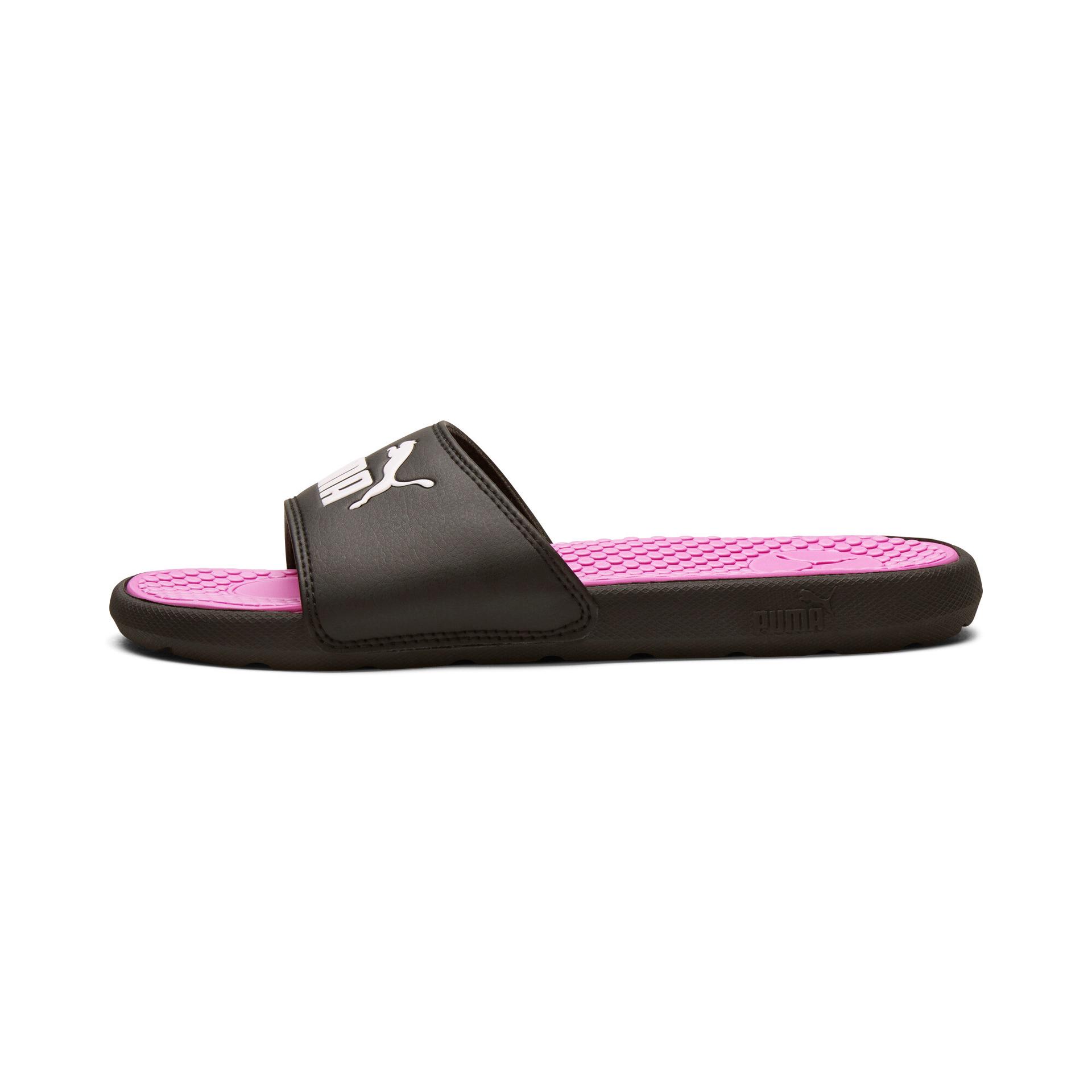 puma cool cat women's slides in black, size 6