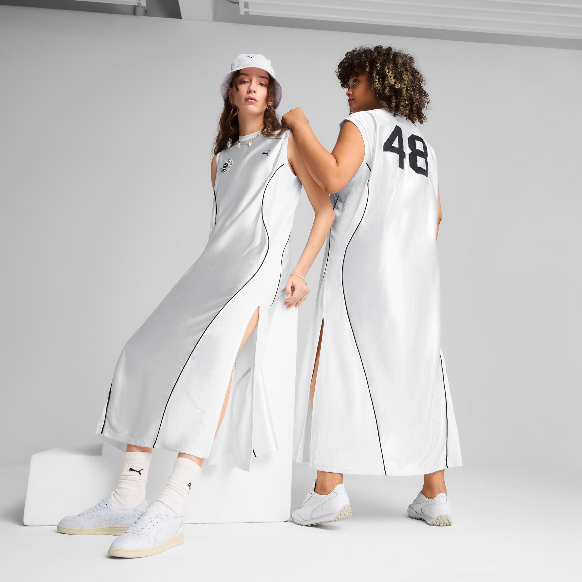 puma dare to jer-she women's dress in white, size xxs