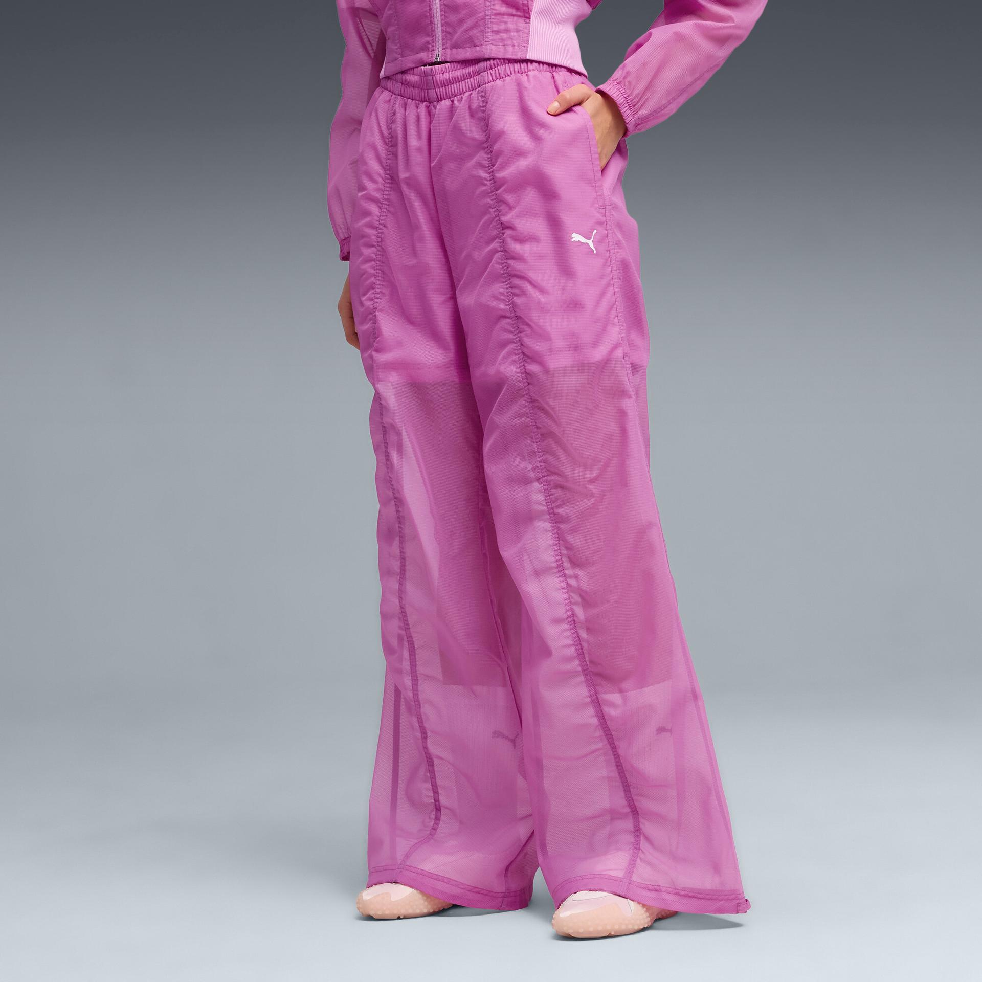 puma dare to women's relaxed woven pants in pink, size s