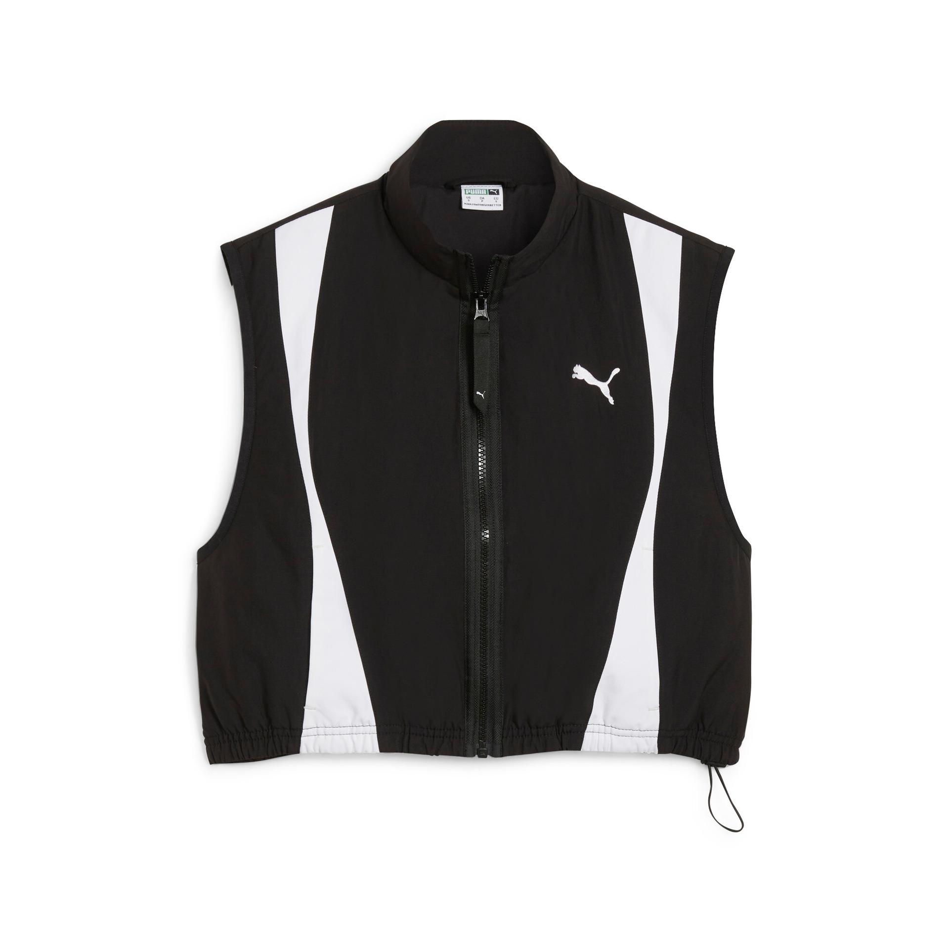 puma dare to women's woven vest in black, size l