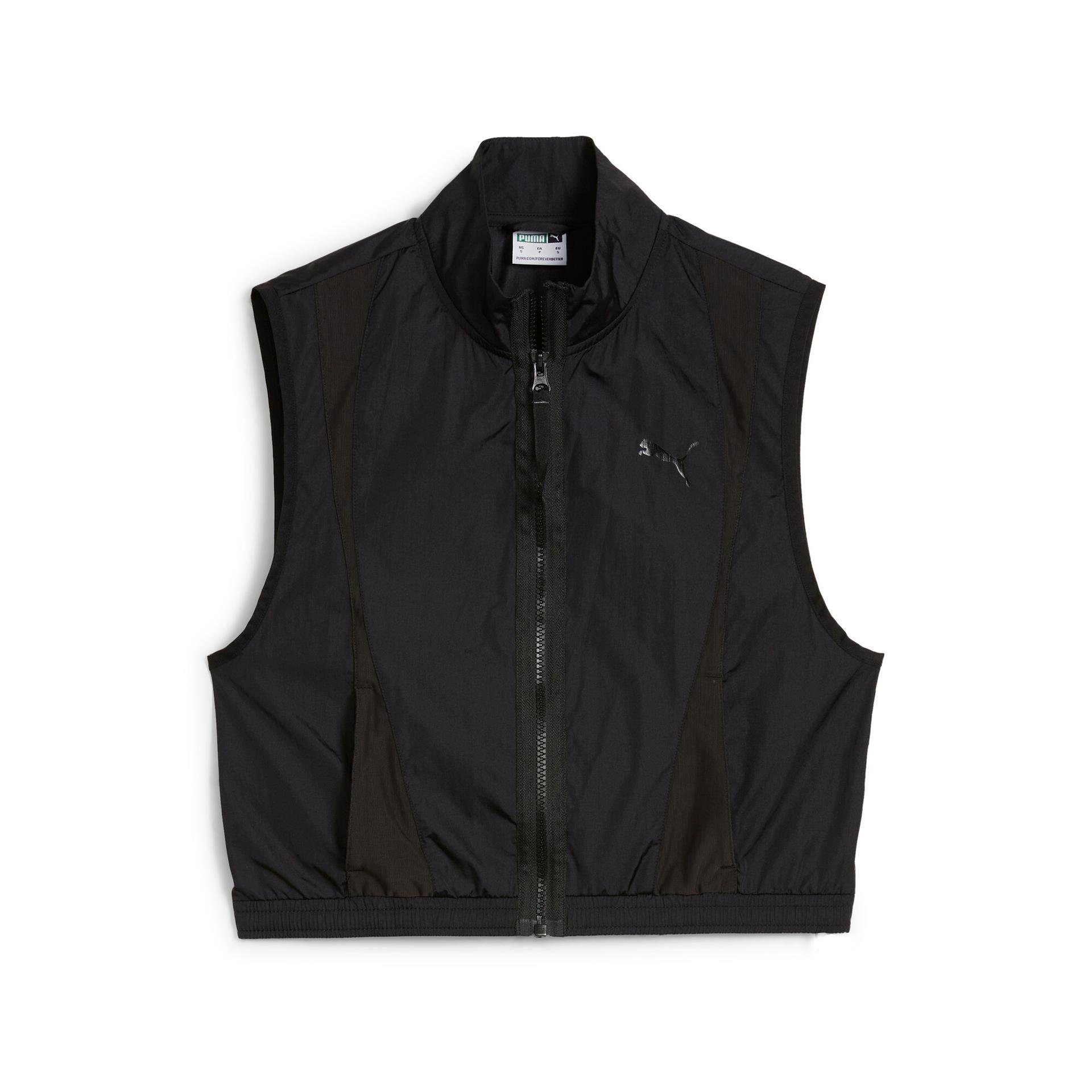 puma dare to women's woven vest in black, size s