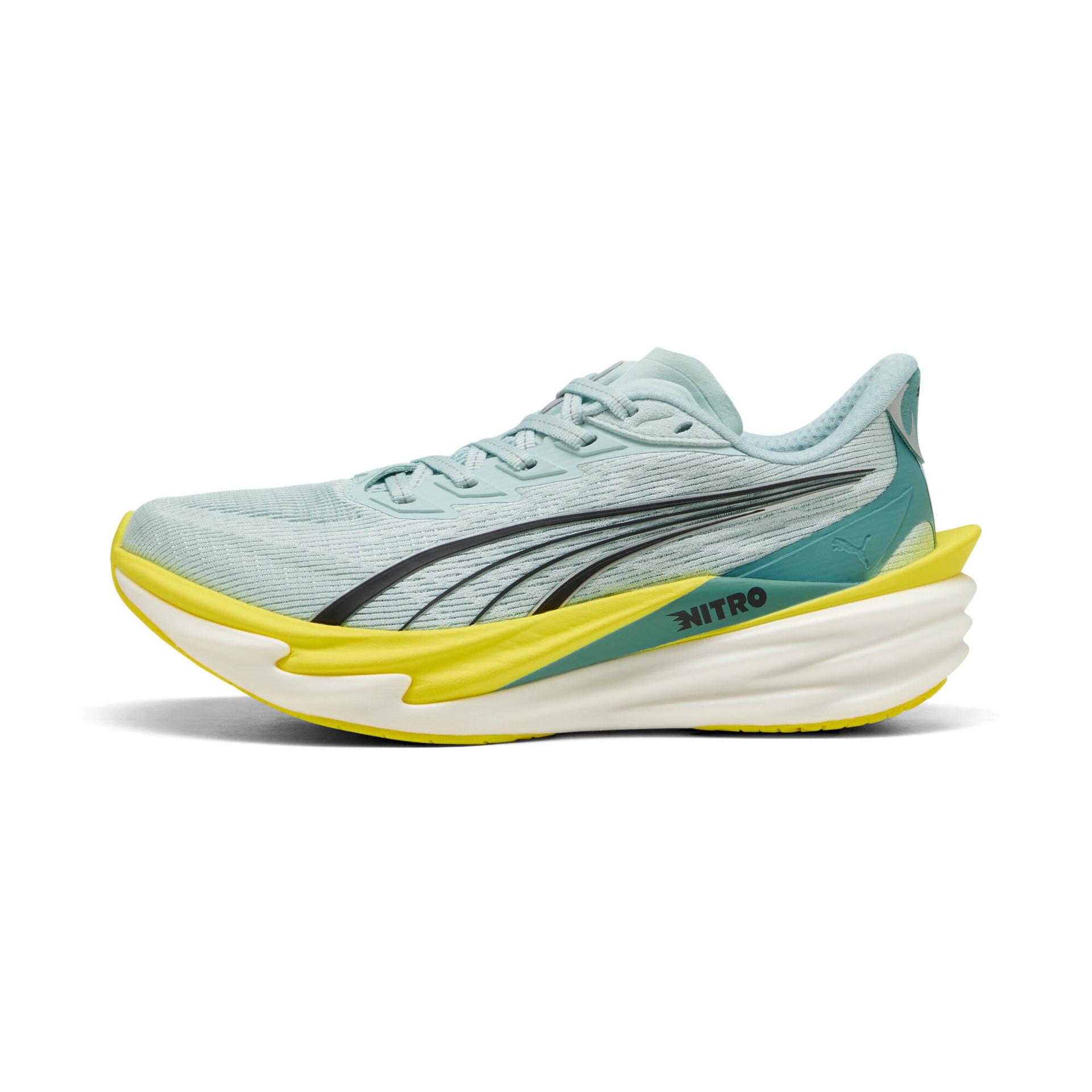 puma deviate nitroâ¢ 4 women's road running shoes in blue, size 10.5