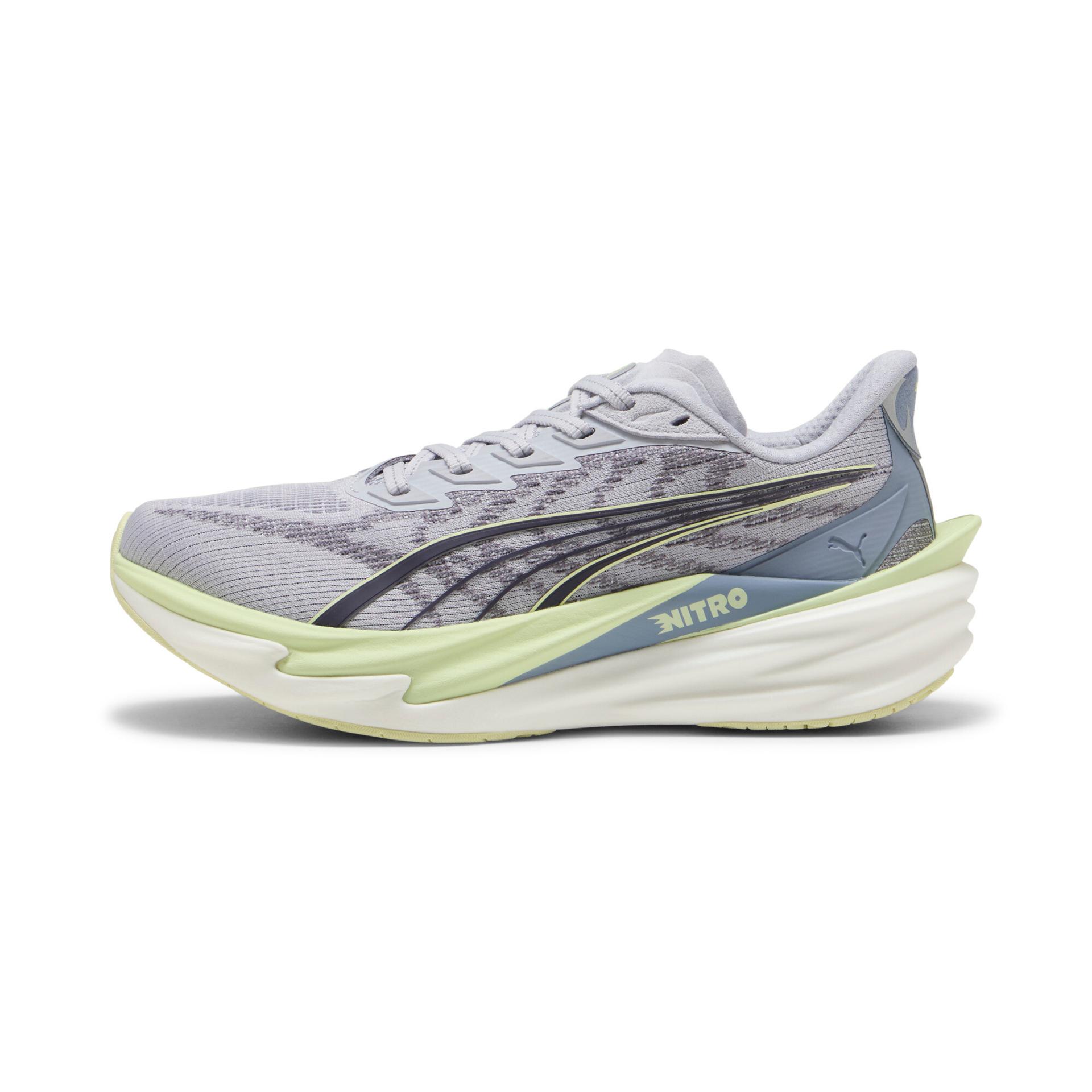 puma deviate nitroâ¢ 4 women's road running shoes in grey, size 6.5