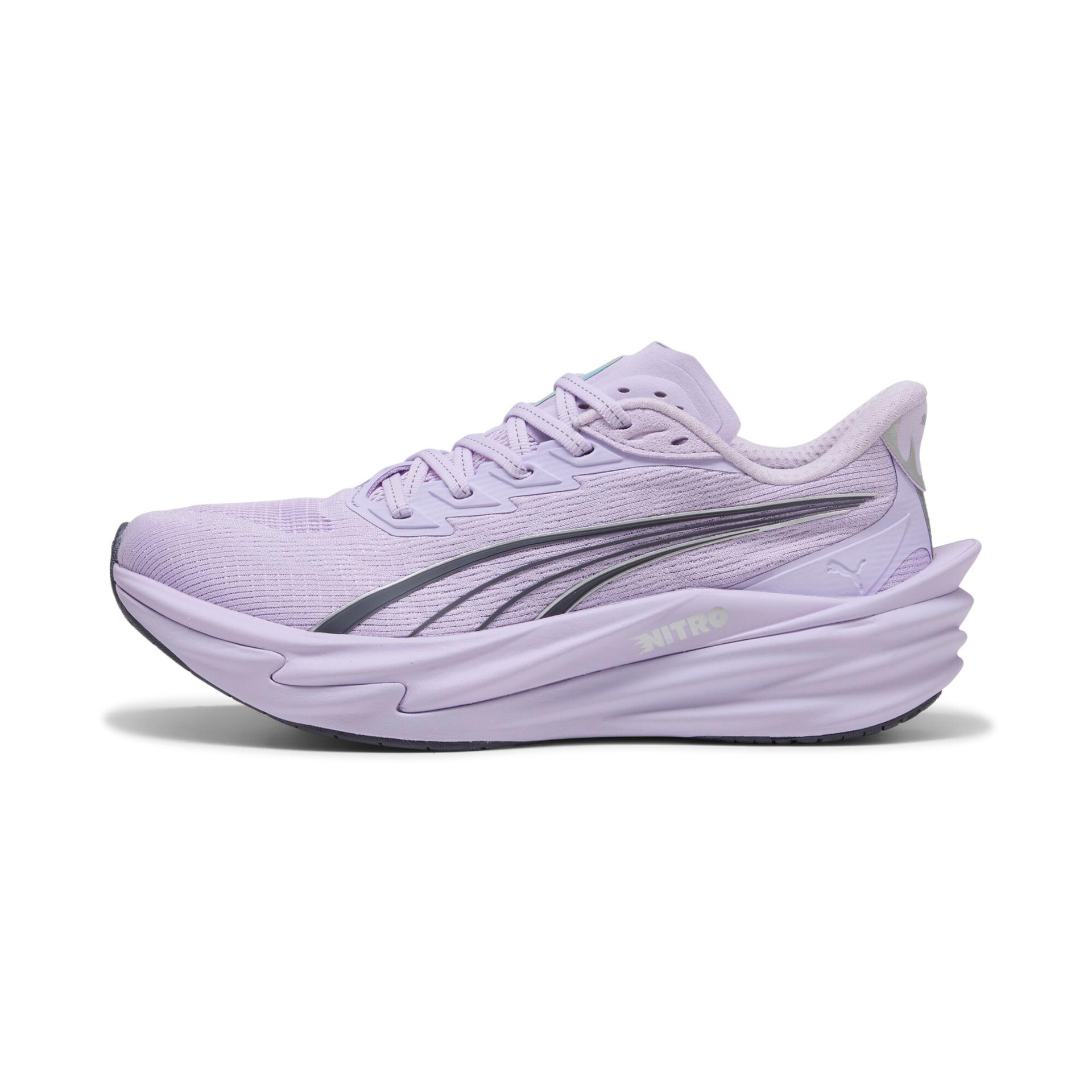 puma deviate nitroâ¢ 4 women's road running shoes in purple, size 9.5