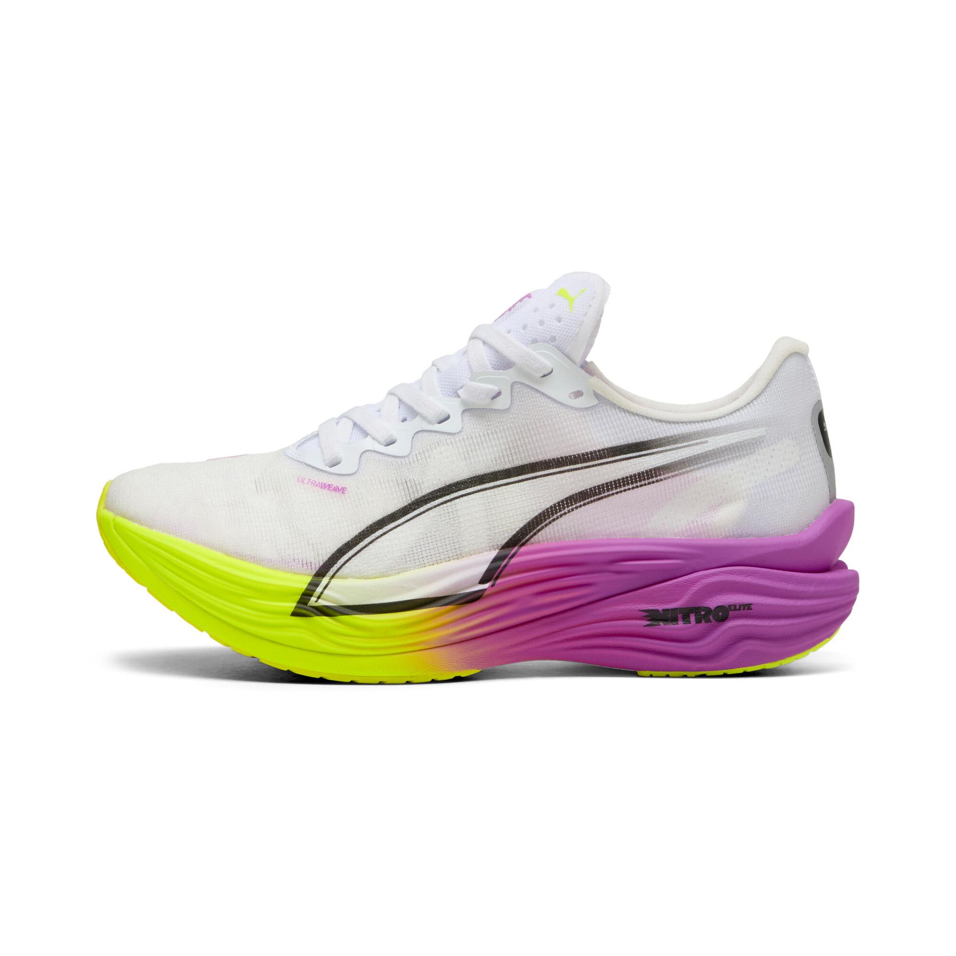 puma deviate nitroâ¢ elite 3 women's road running shoes in white, size 7.5