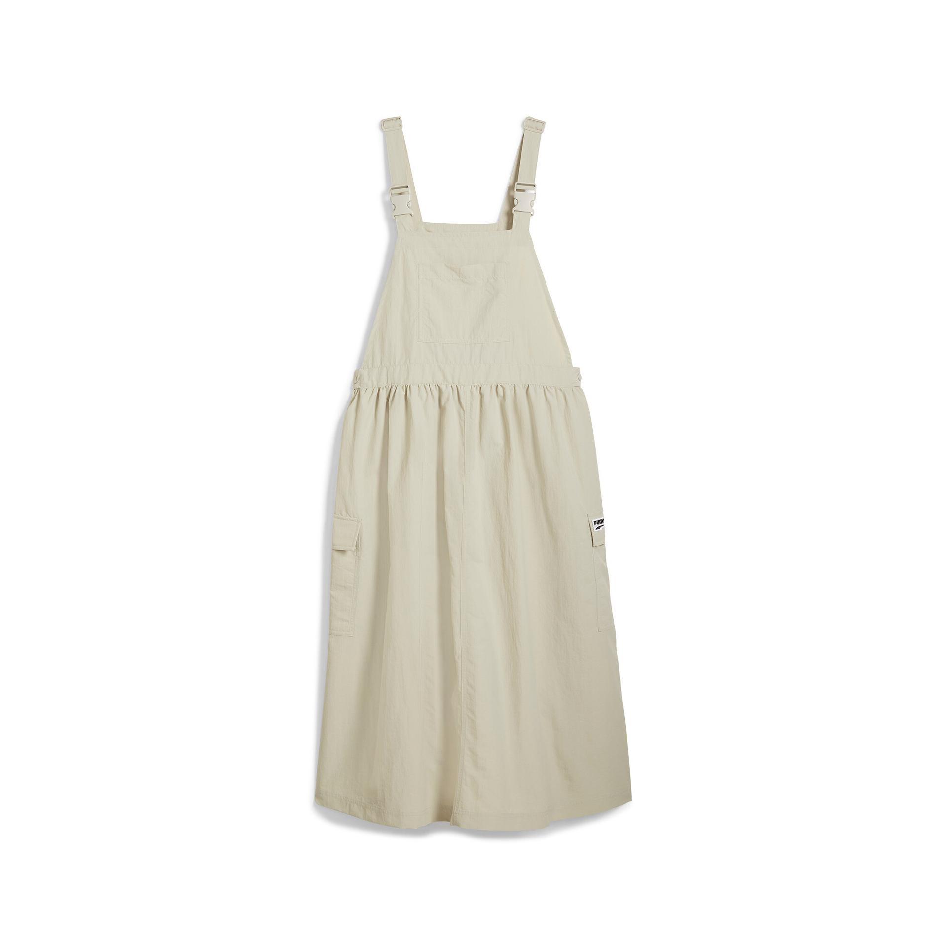 puma downtown dungaree dress women in beige, size l