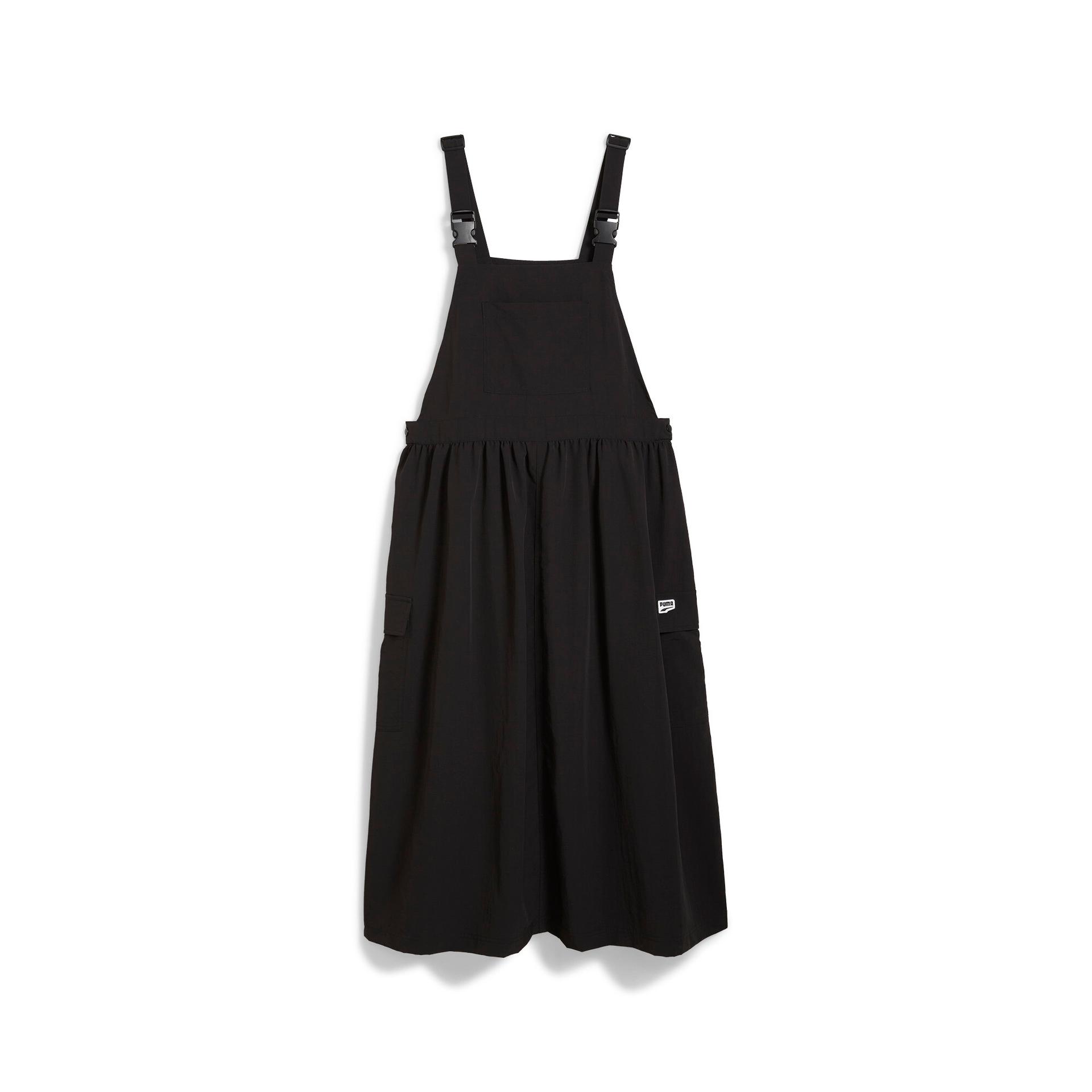 puma downtown dungaree dress women in black, size m