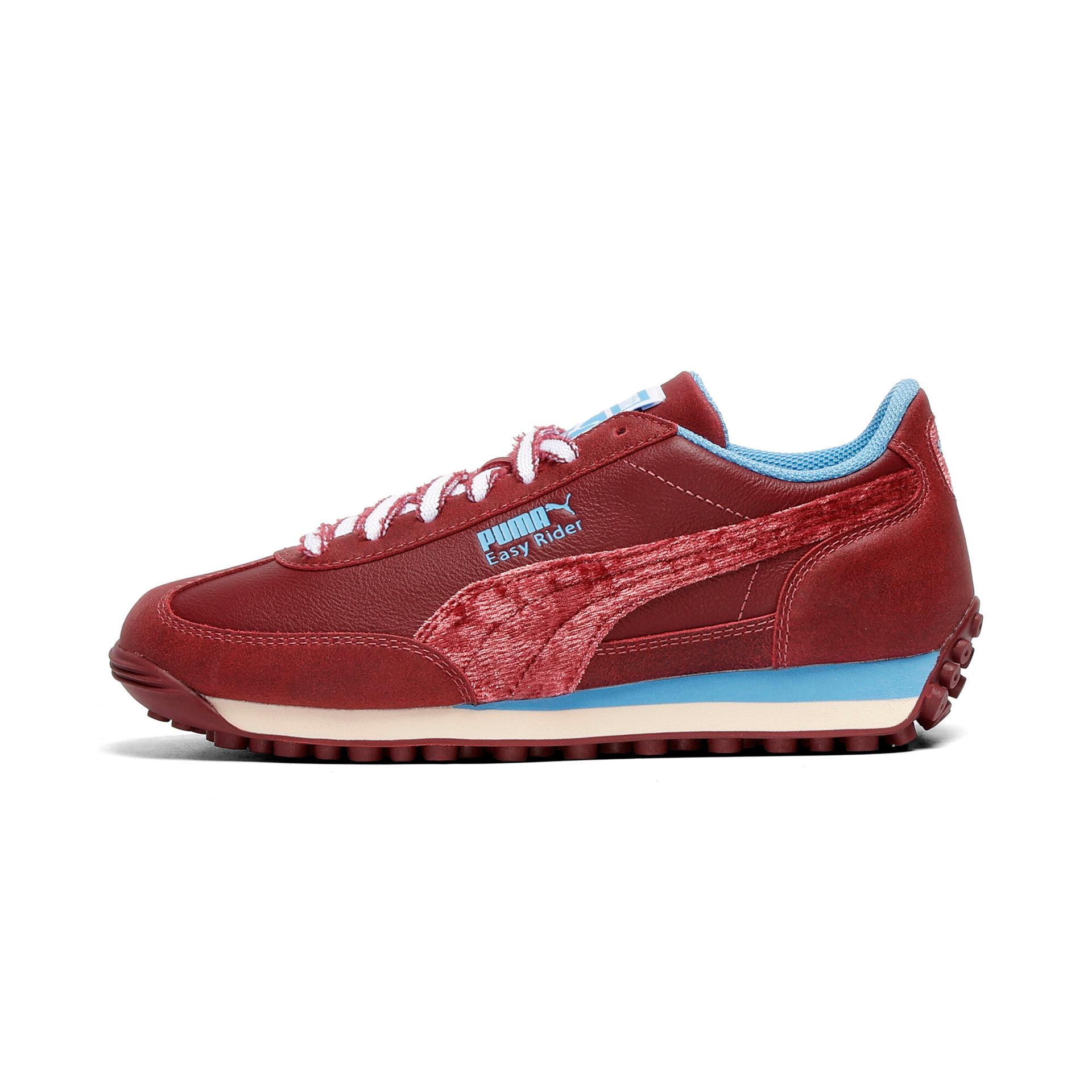 puma easy rider cherry blues women's sneakers in red, size 8