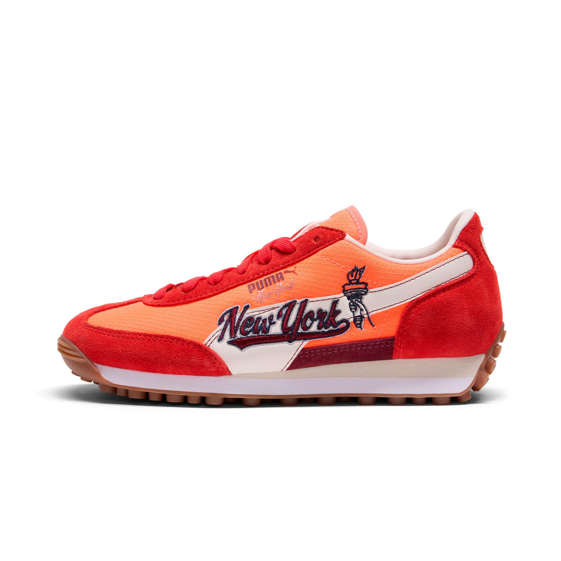puma easy rider nyc graffiti women's sneakers in red, size 10