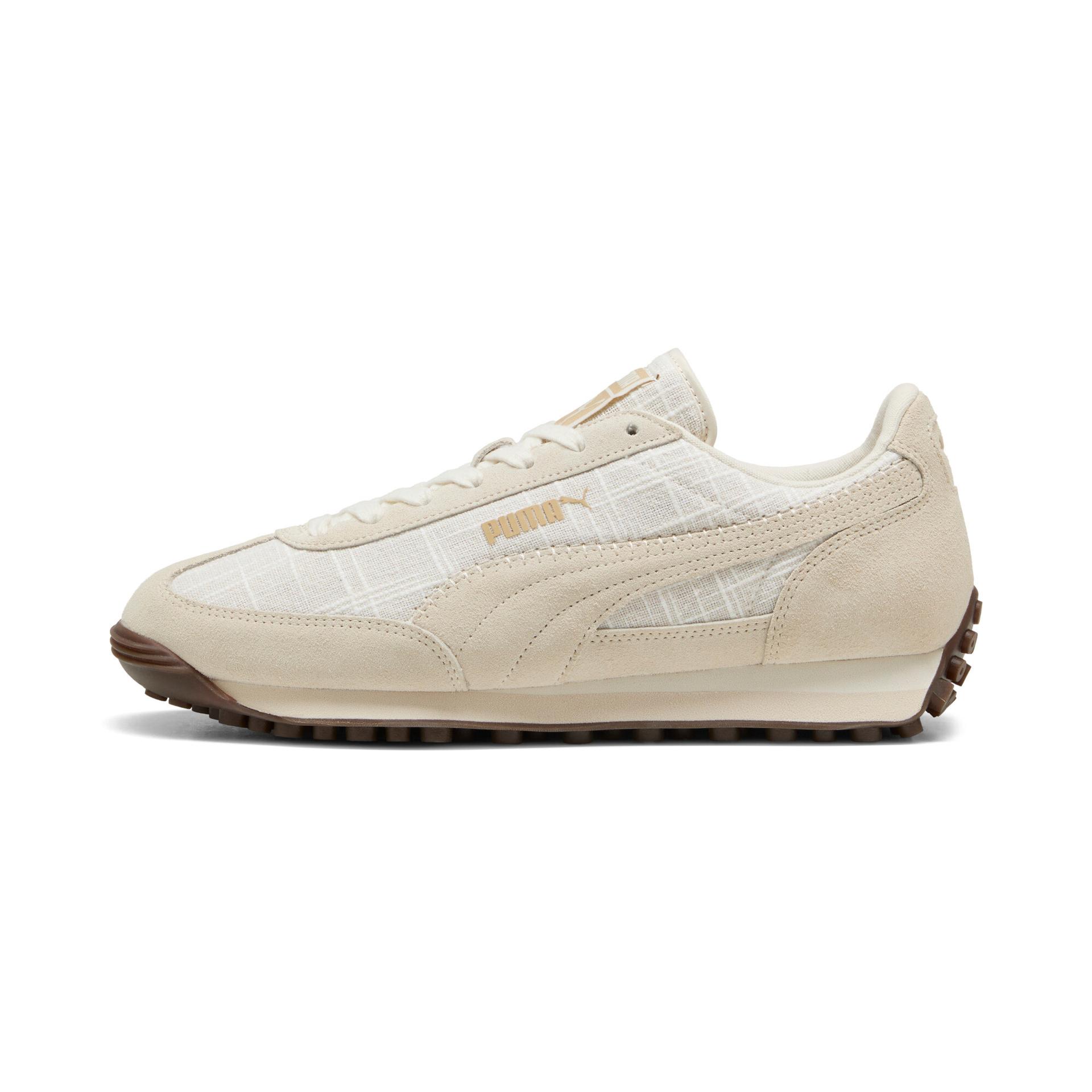 puma easy rider straw women's sneakers in white, size 4.5