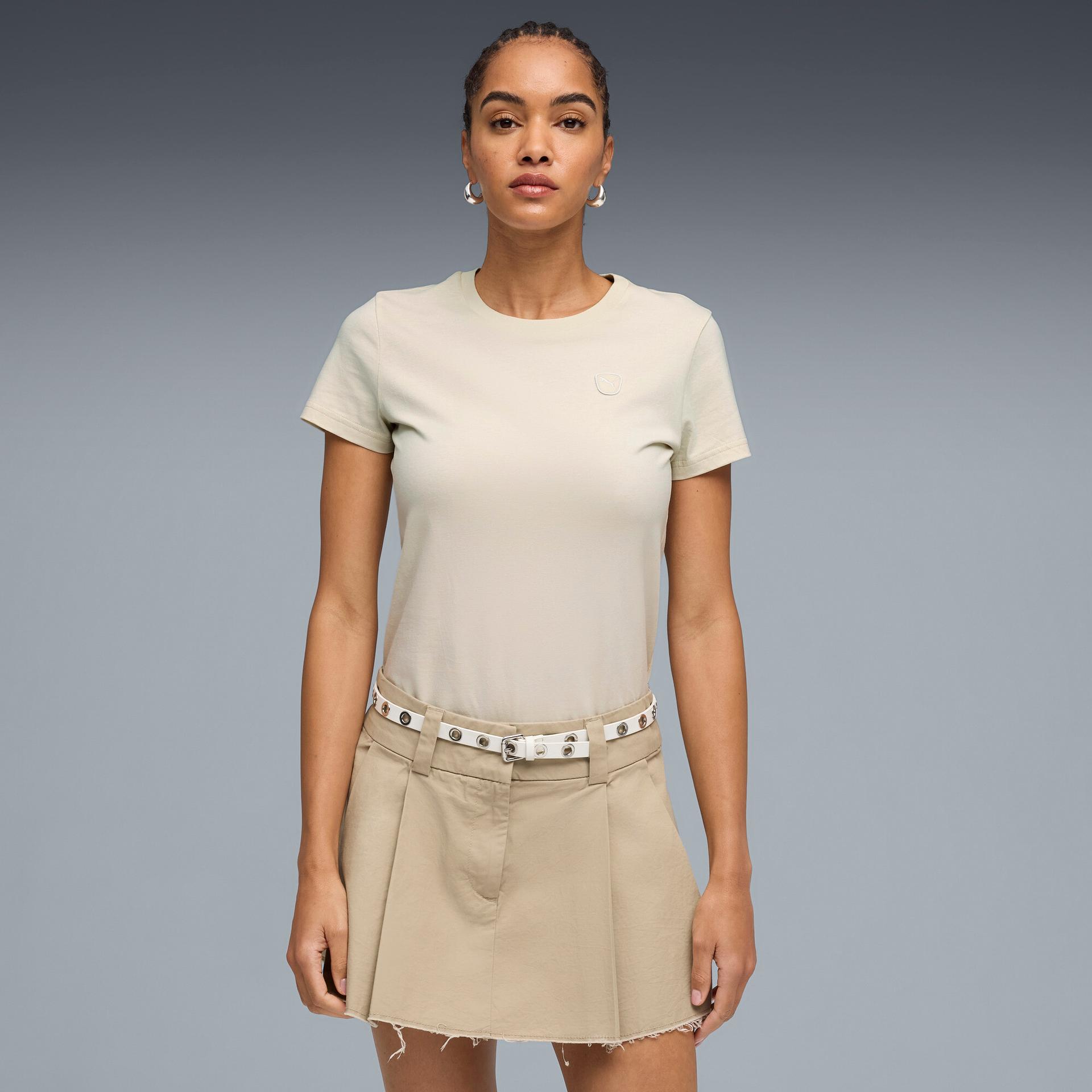 puma elevated essentials women's t-shirt in white, size xl