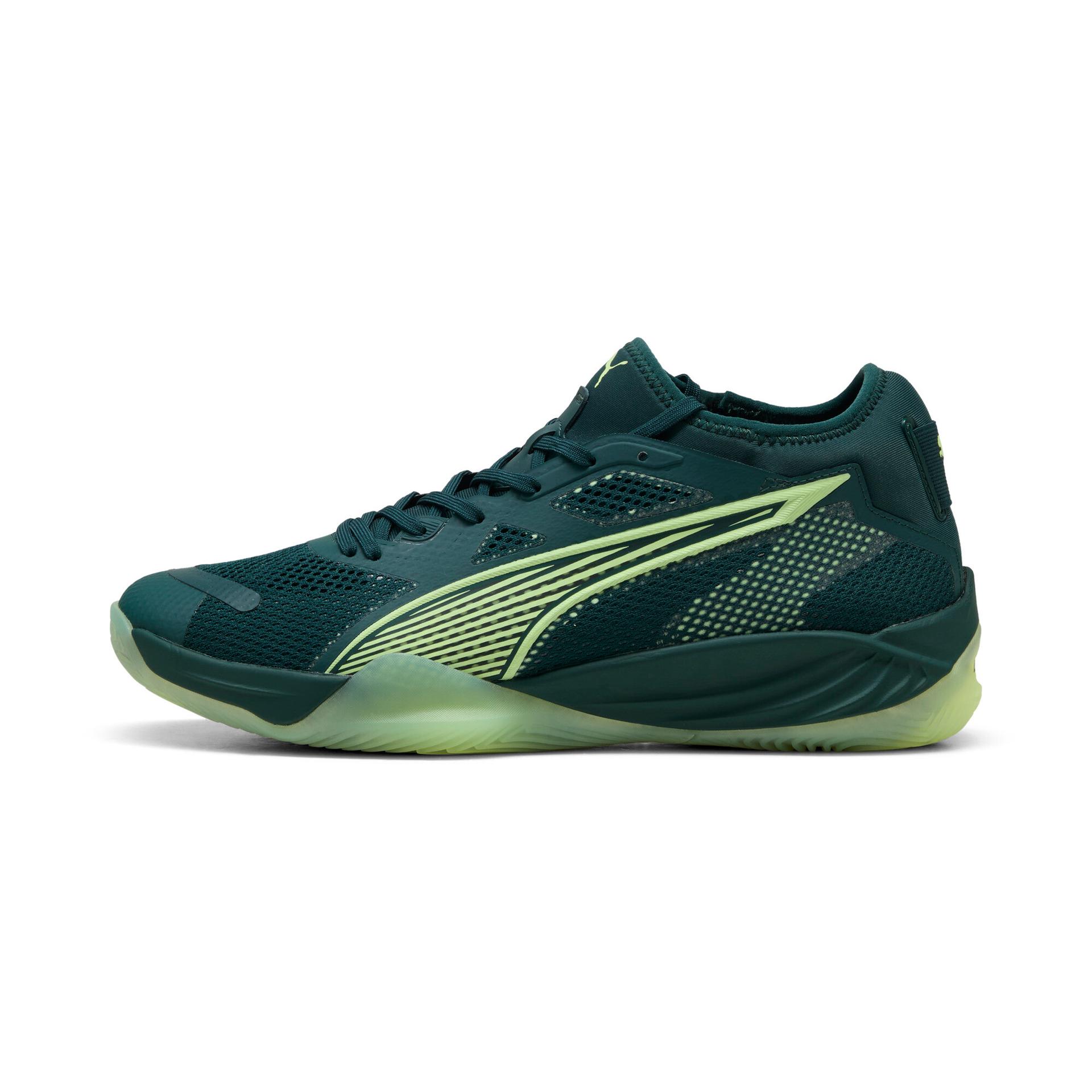 puma eliminate nitroâ¢ sqd 4 court shoes in green, size 8.5