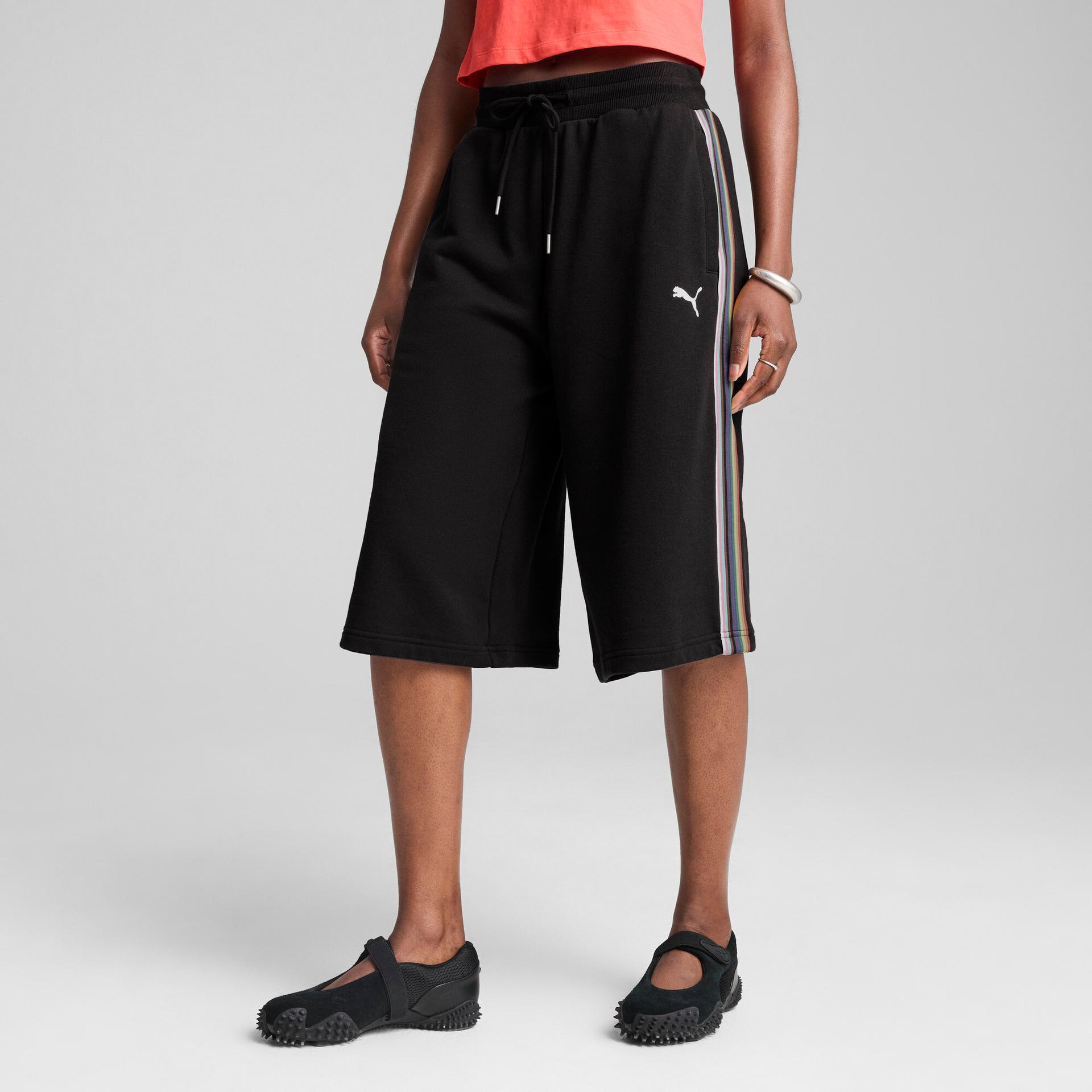 puma equal love confederation relaxed 14" shorts women in black, size s
