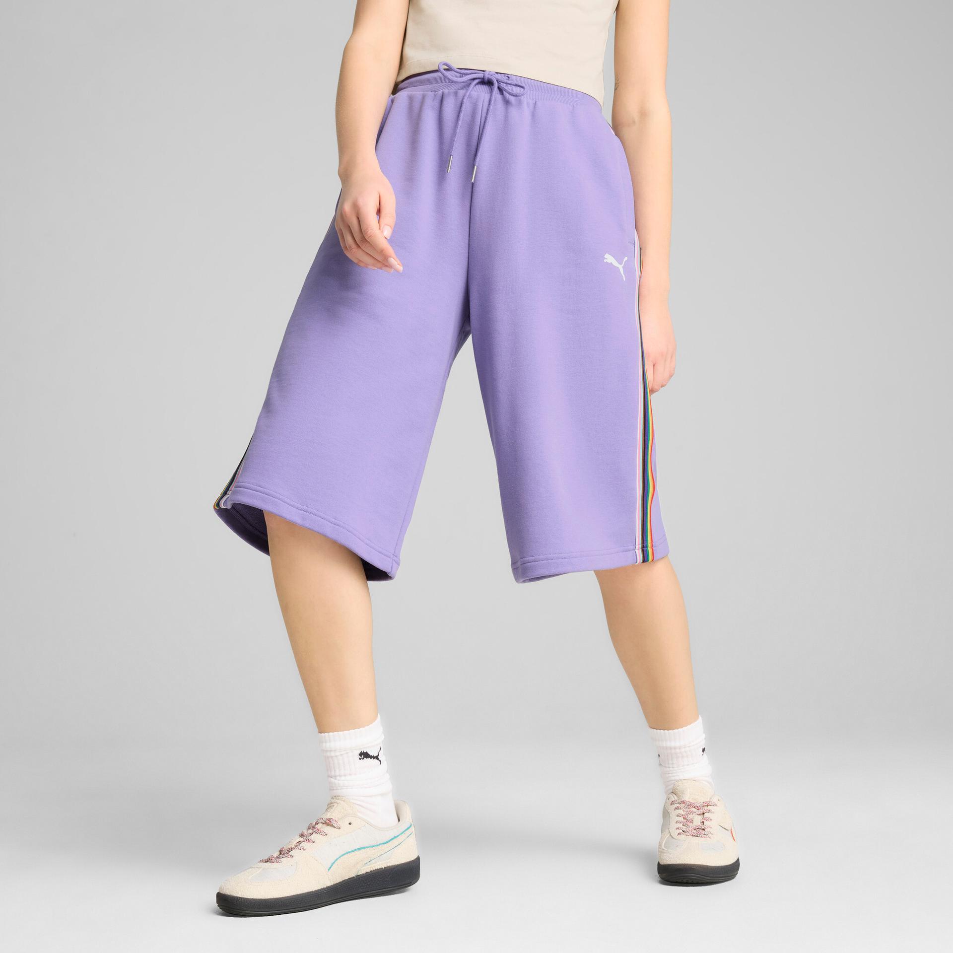 puma equal love confederation relaxed 14" shorts women in purple, size m