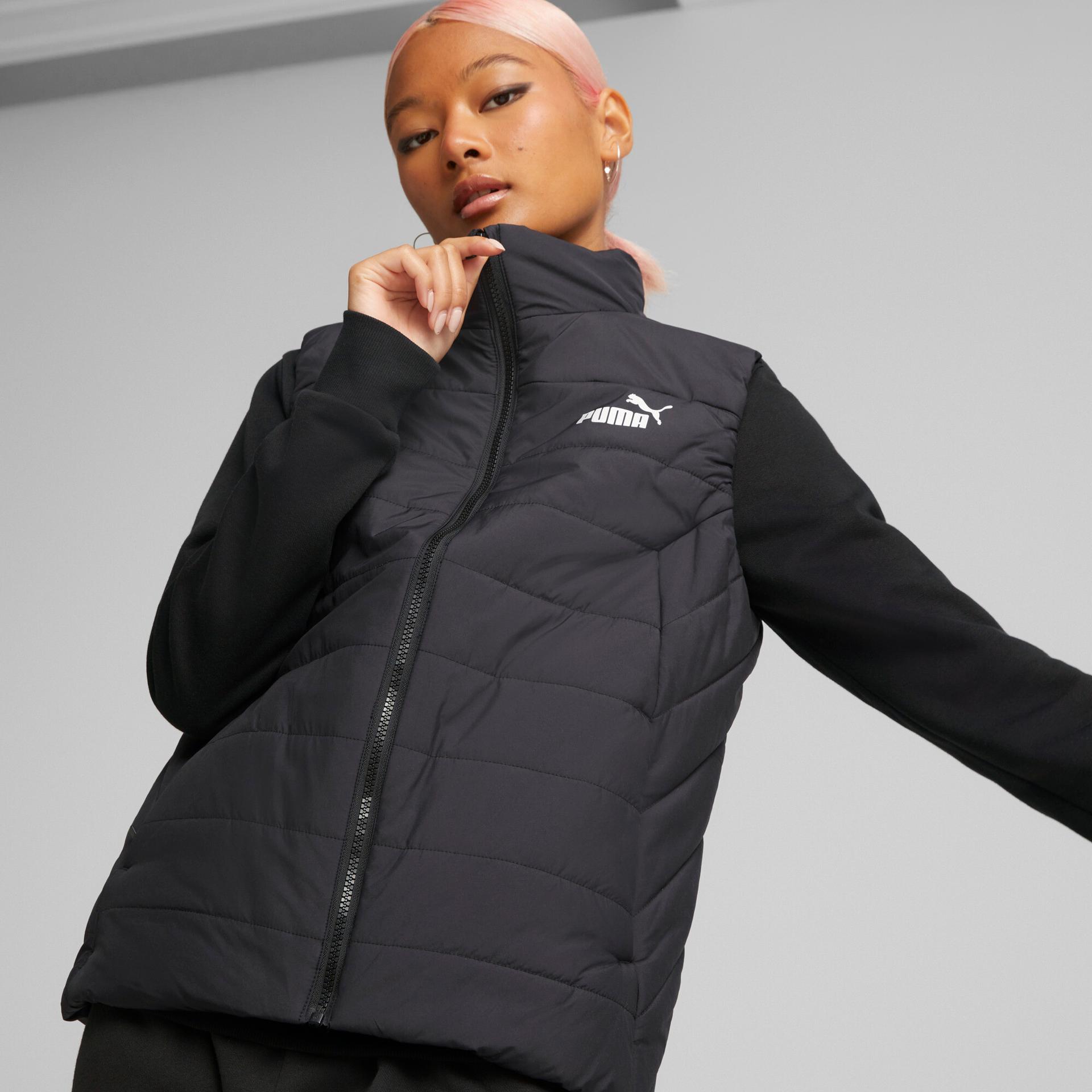 puma ess padded women's vest in black, size xs