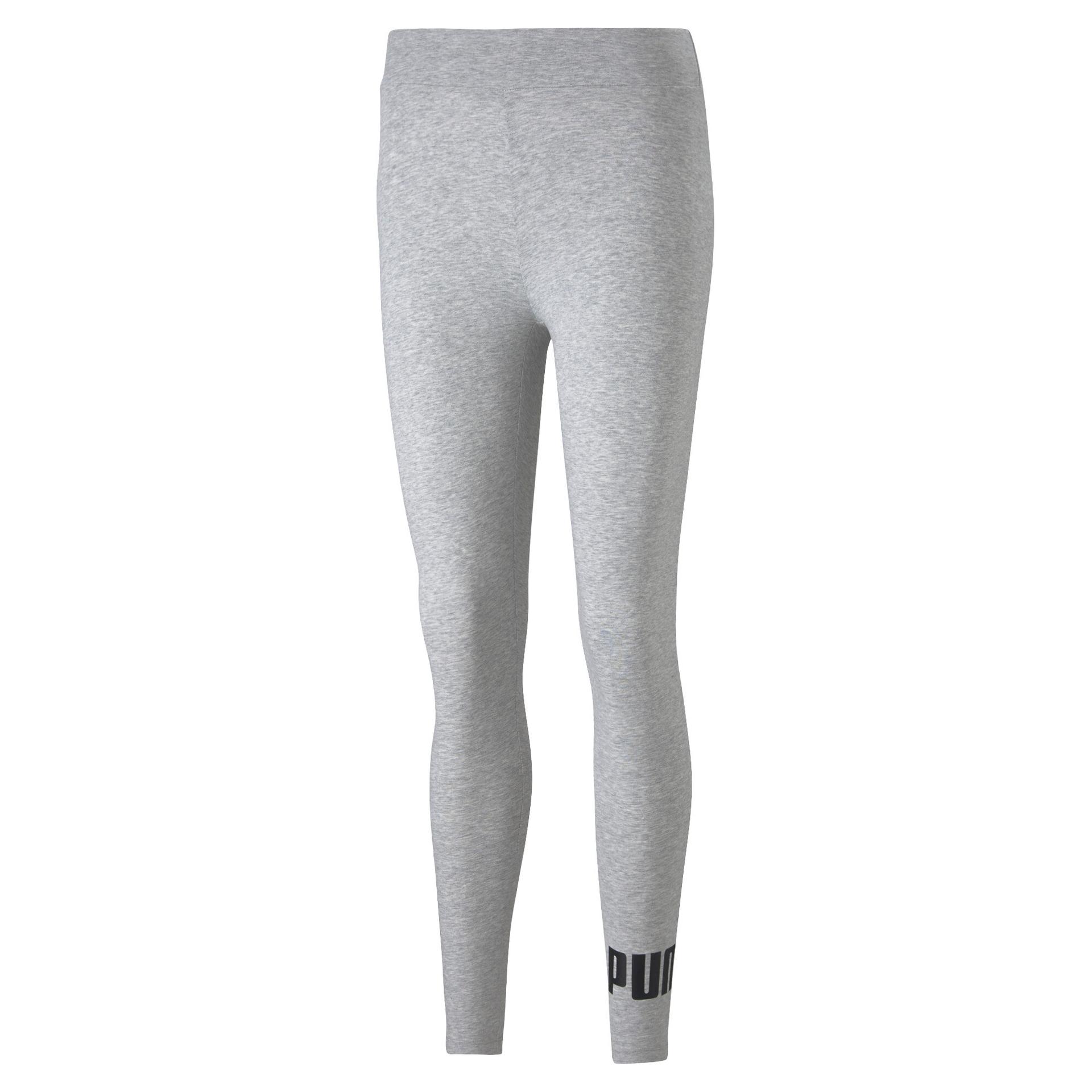 puma essentials logo women's leggings in grey, size xxl
