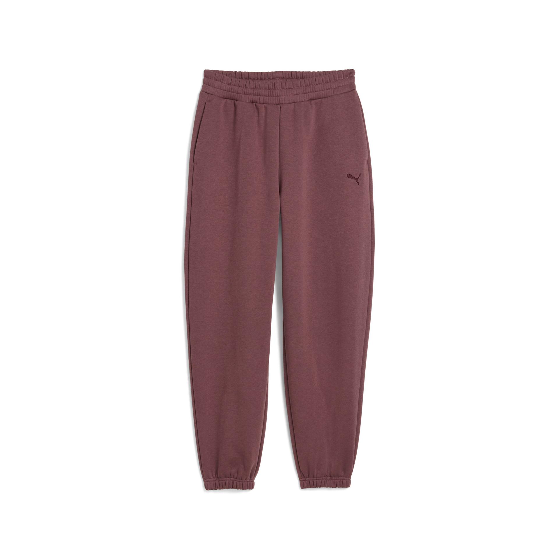 puma essentials women's fleece sweatpants in purple, size xs