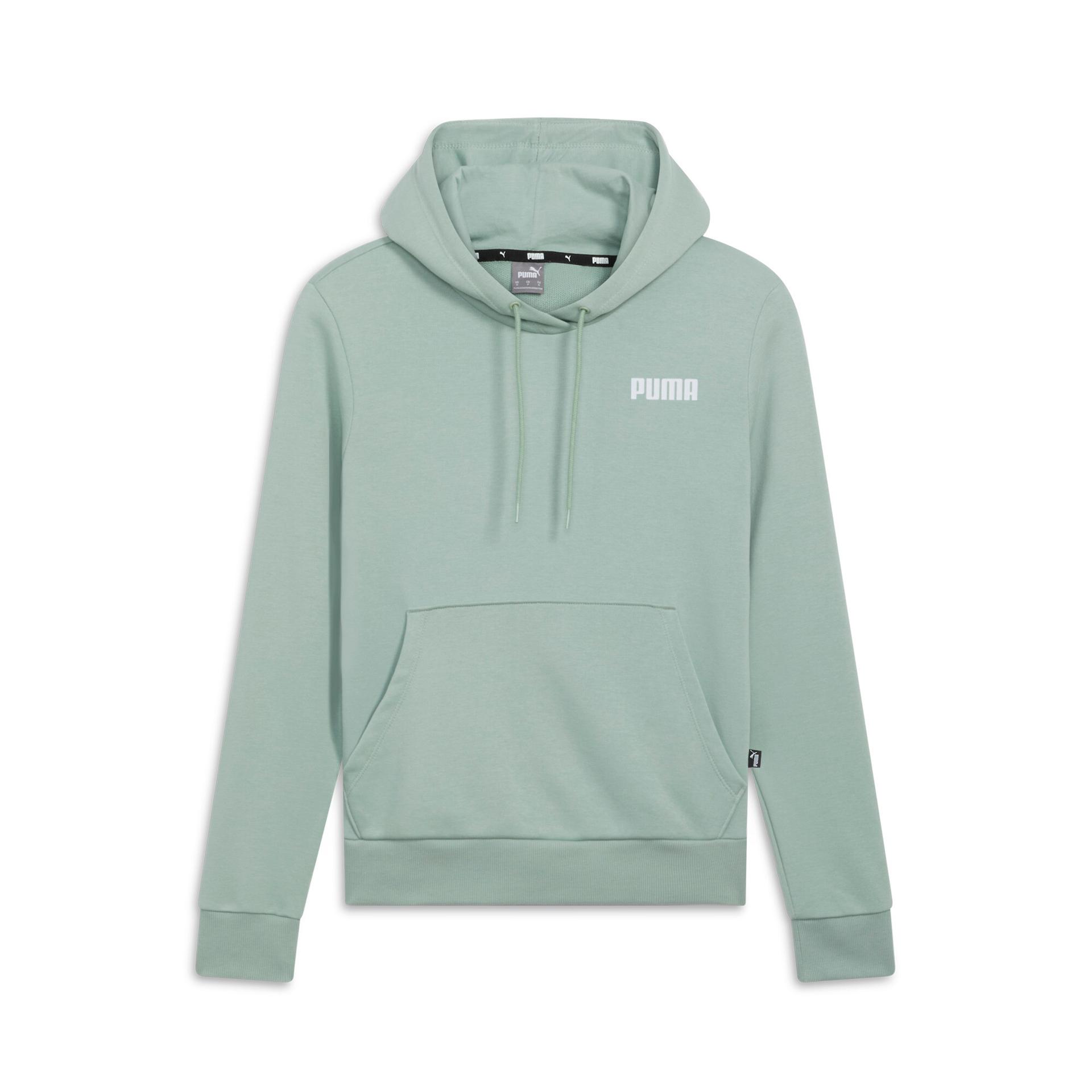 puma essentials women's hoodie in green, size xxl