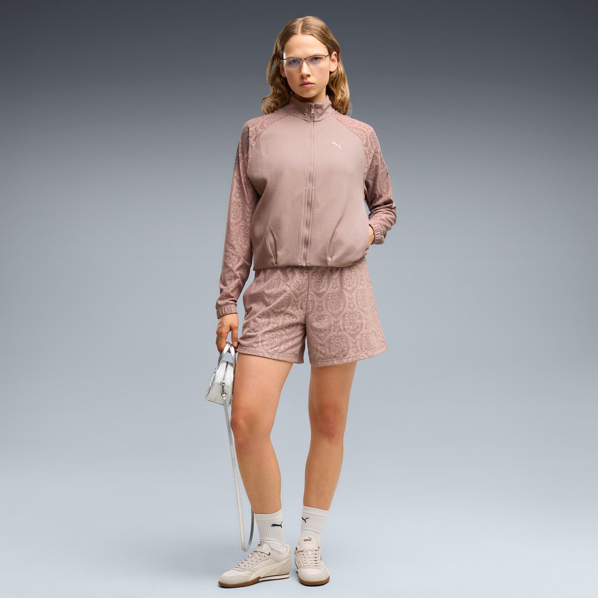 puma essentials women's lace shorts in beige, size xl