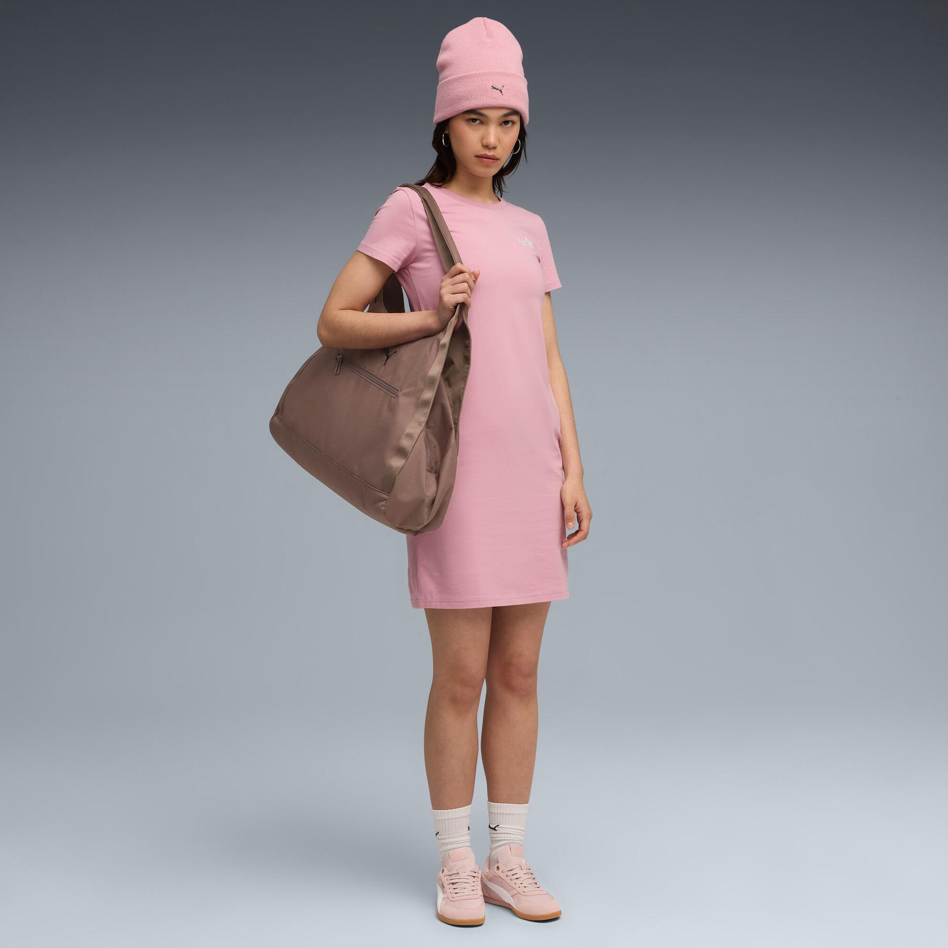 puma essentials women's slim dress in pink, size m