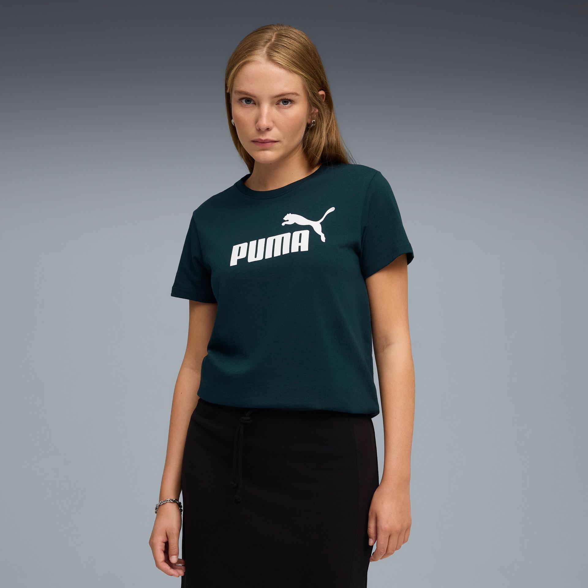 puma essentials women's t-shirt in green, size s