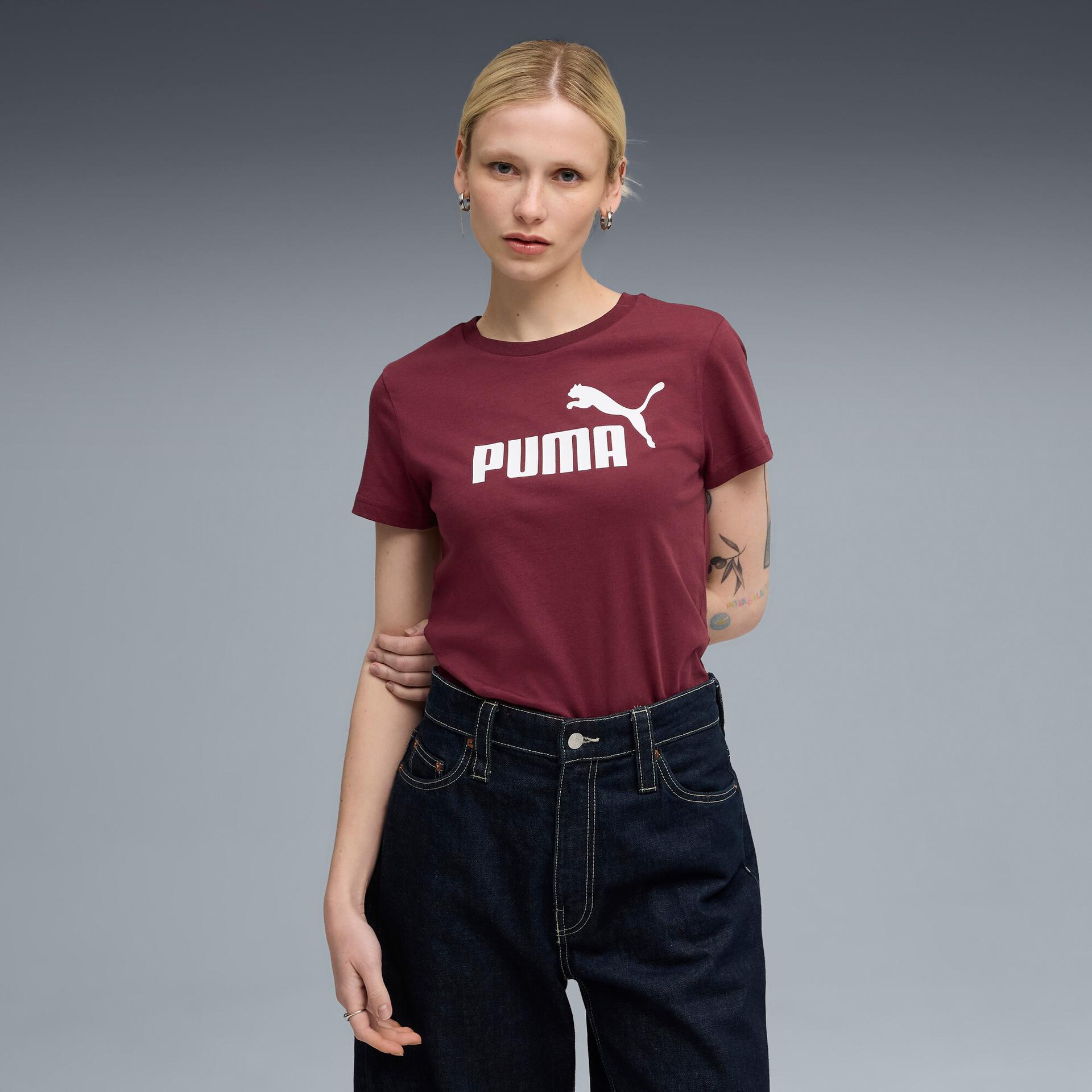 puma essentials women's t-shirt in red, size s