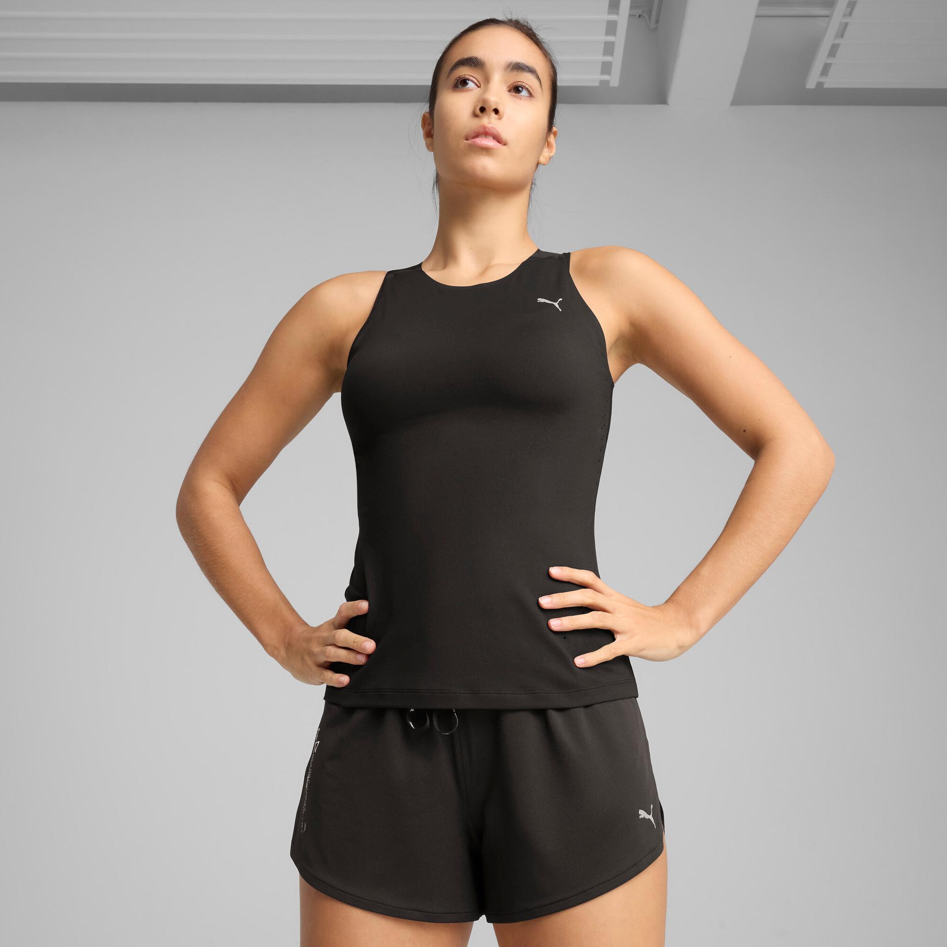 puma everyday cloudspun ultra soft women's running tank top in black, size xl