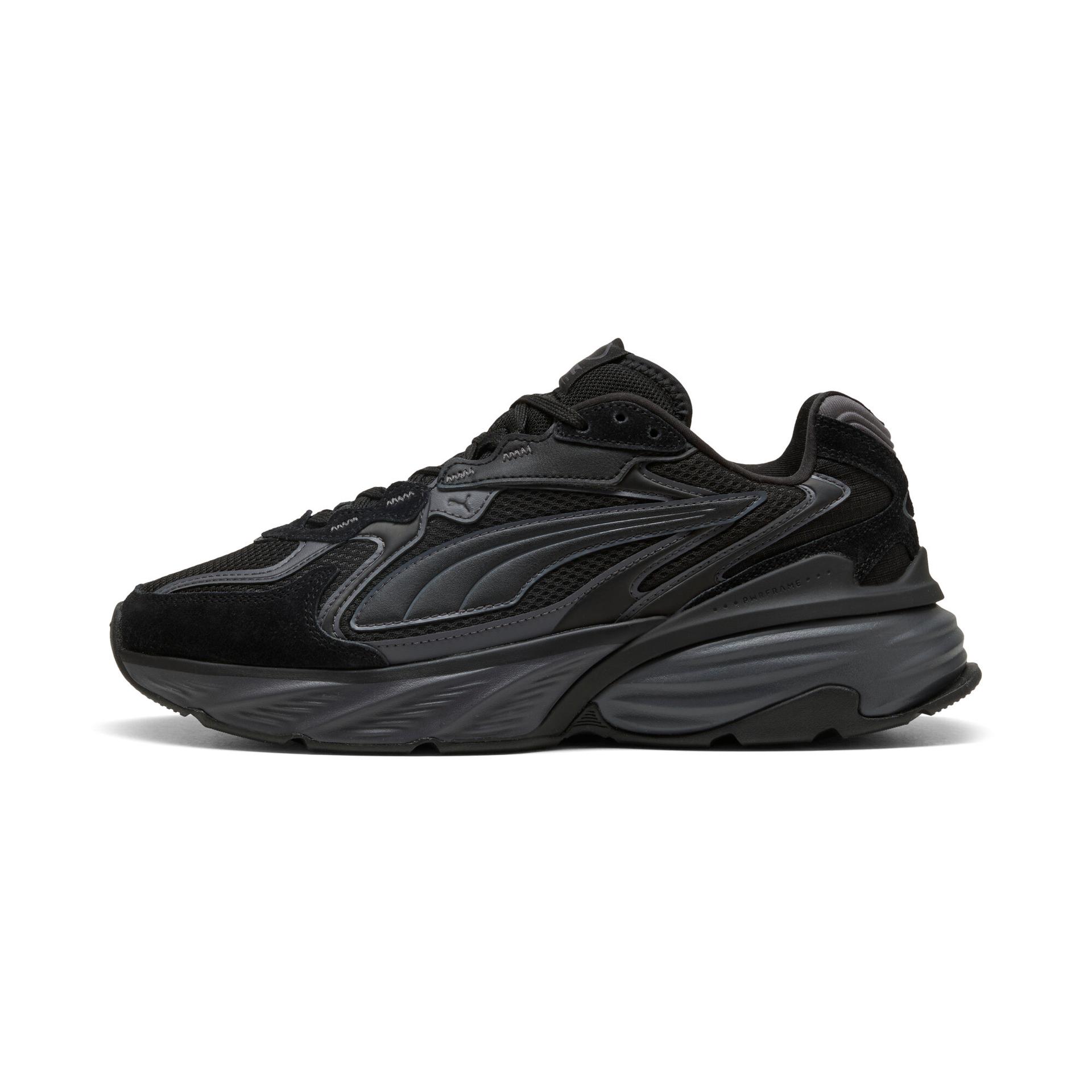 puma fade ls sneakers in black, size 7