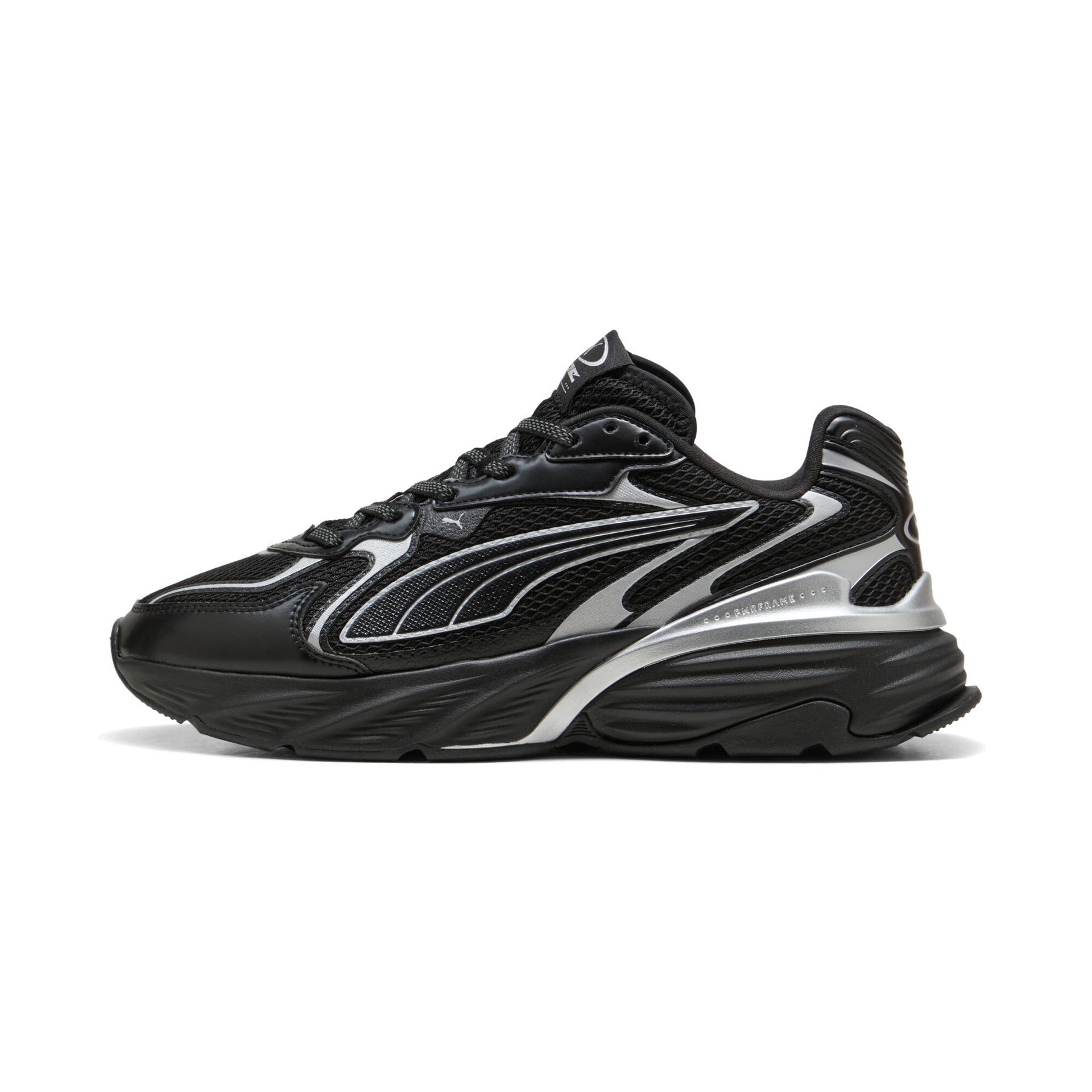 puma fade ls y2k sneakers in black, size 8
