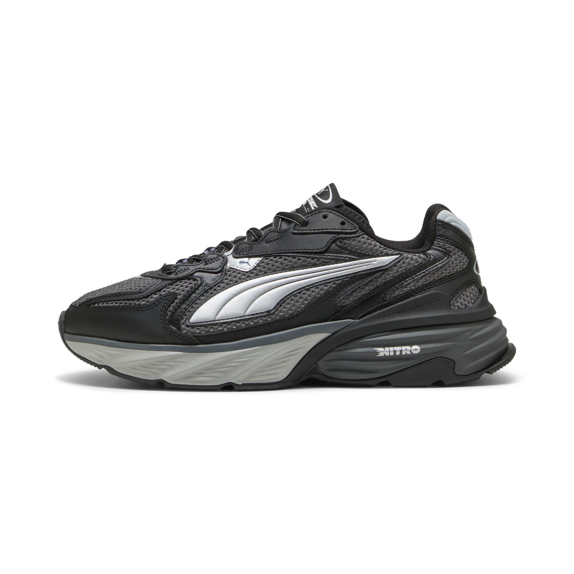 puma fade sneakers in black, size 9
