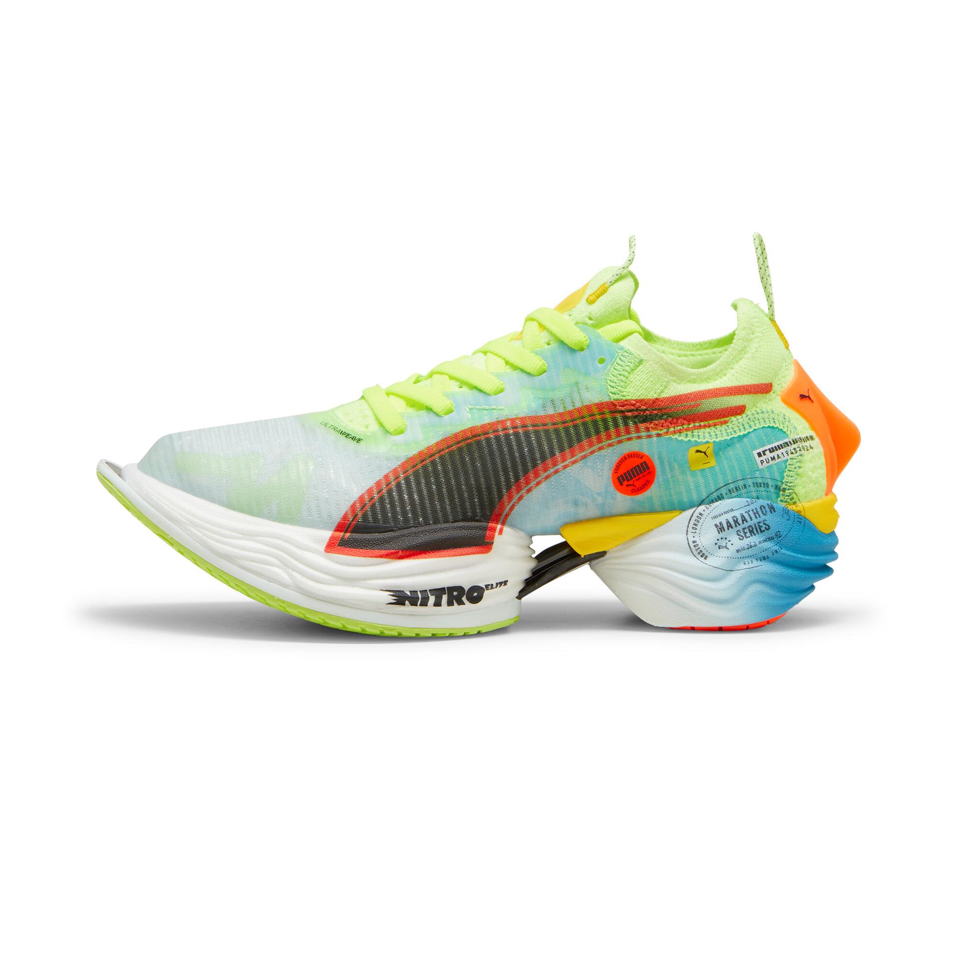 puma fast-r nitroâ¢ elite 2 marathon series women's running shoes in blue, size 10