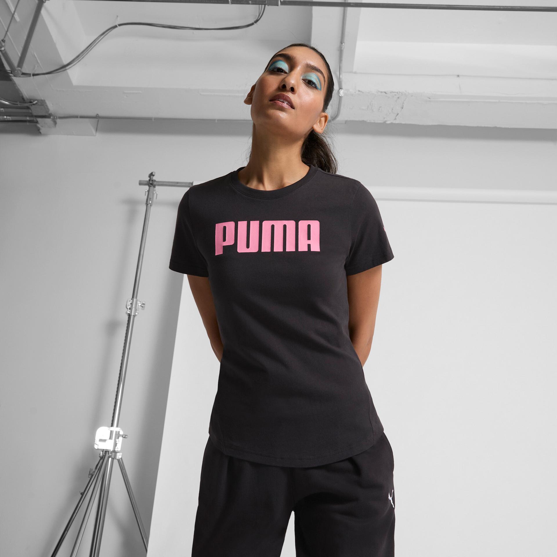 puma fill women's t-shirt in black, size xs