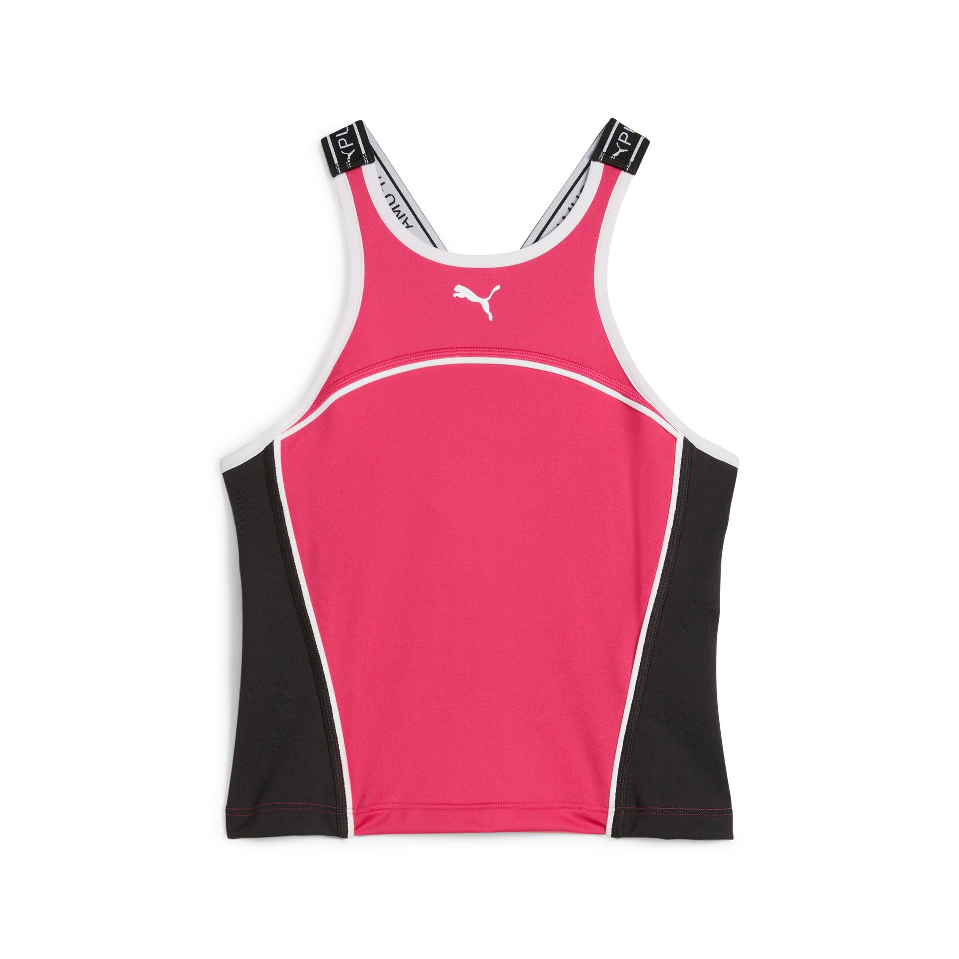 puma fit train strong fitted women's tank top in pink, size 3xl