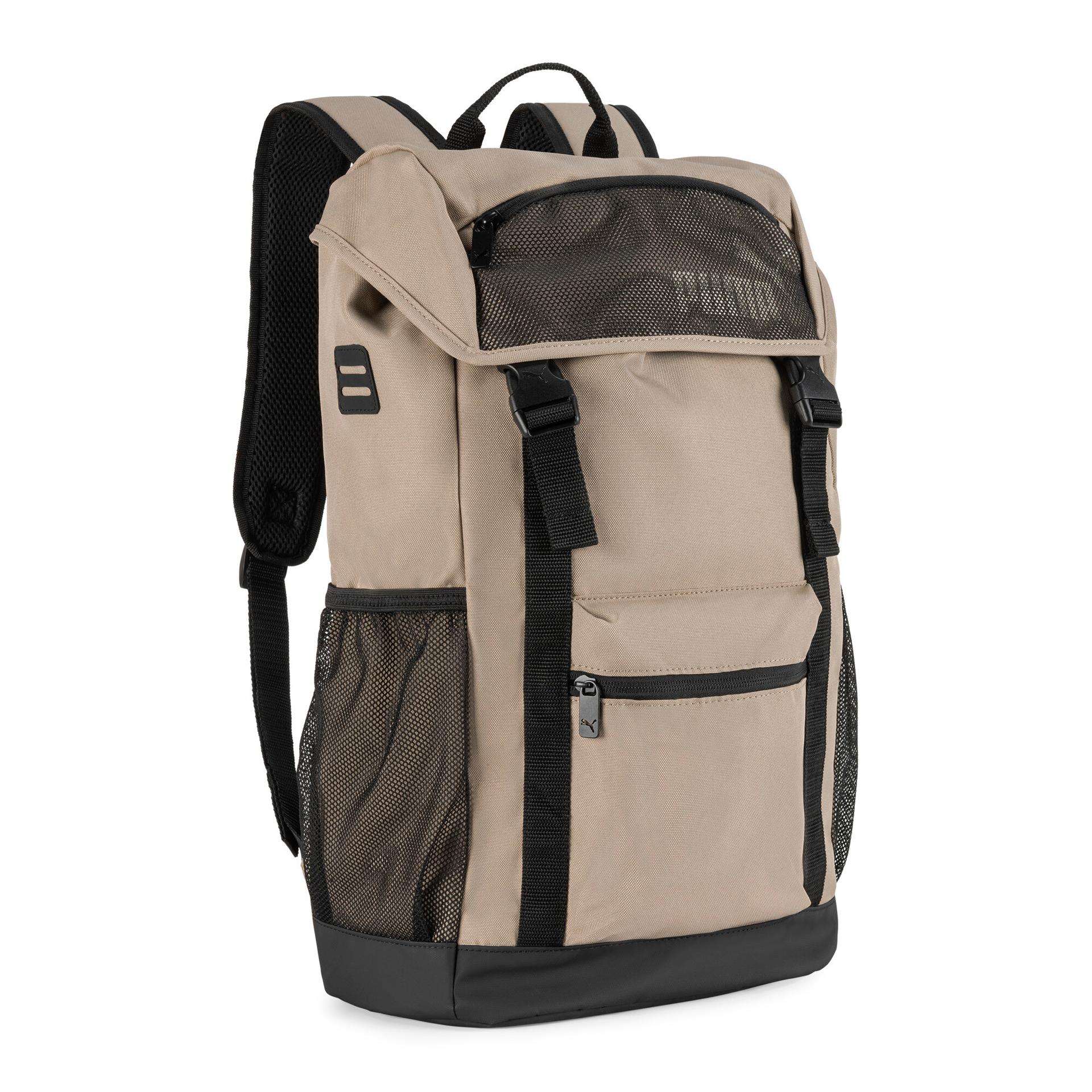 puma flap top backpack in beige