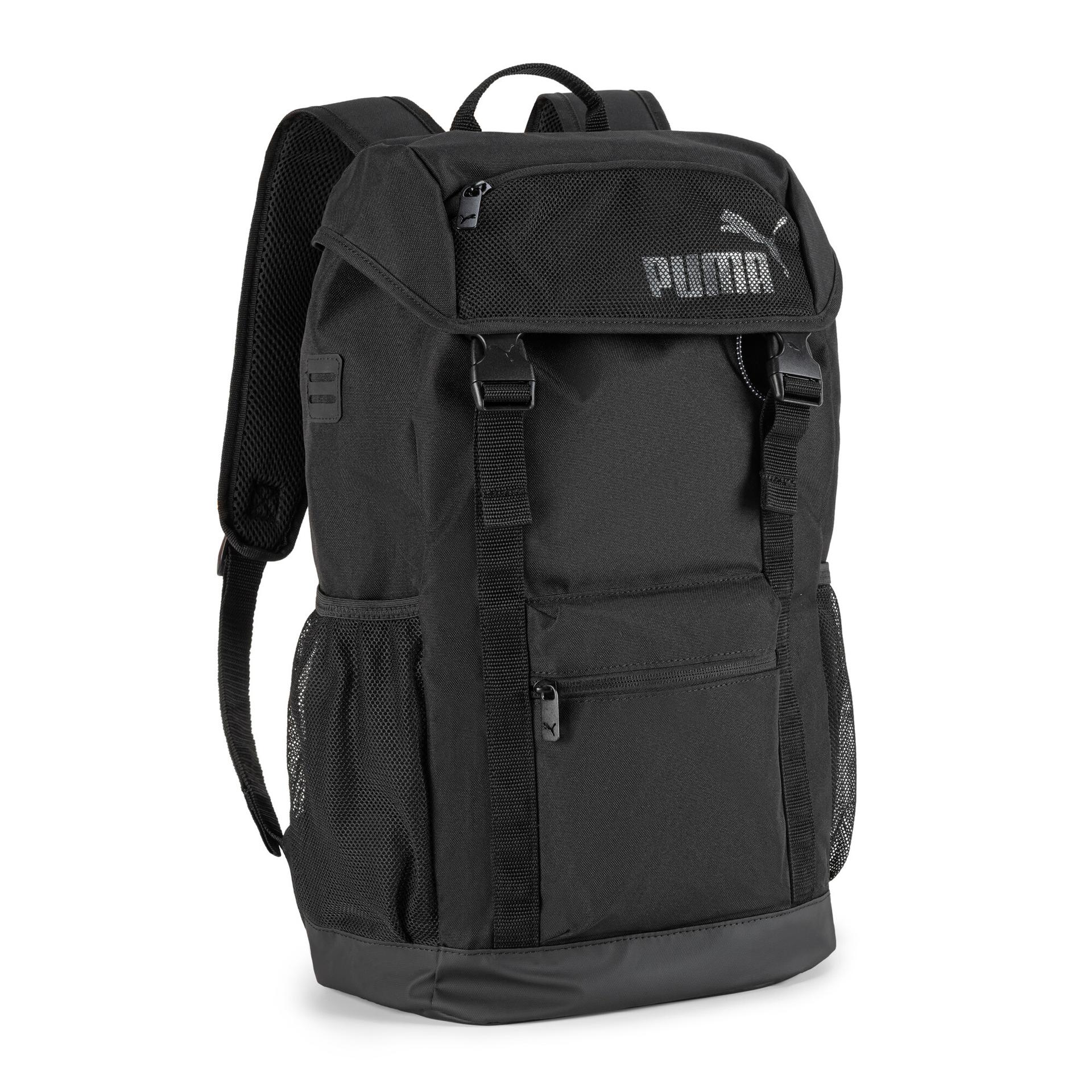 puma flap top backpack in black